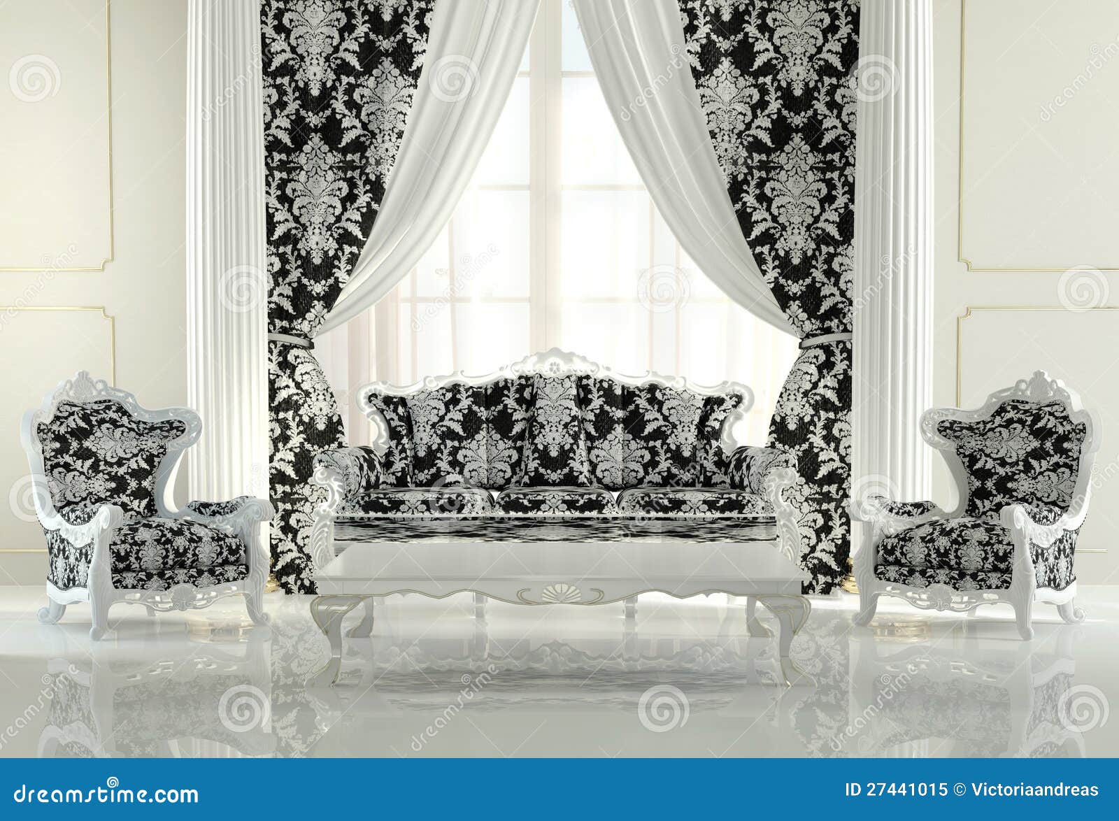 Modern Furniture In Baroque Design Royalty Free Stock