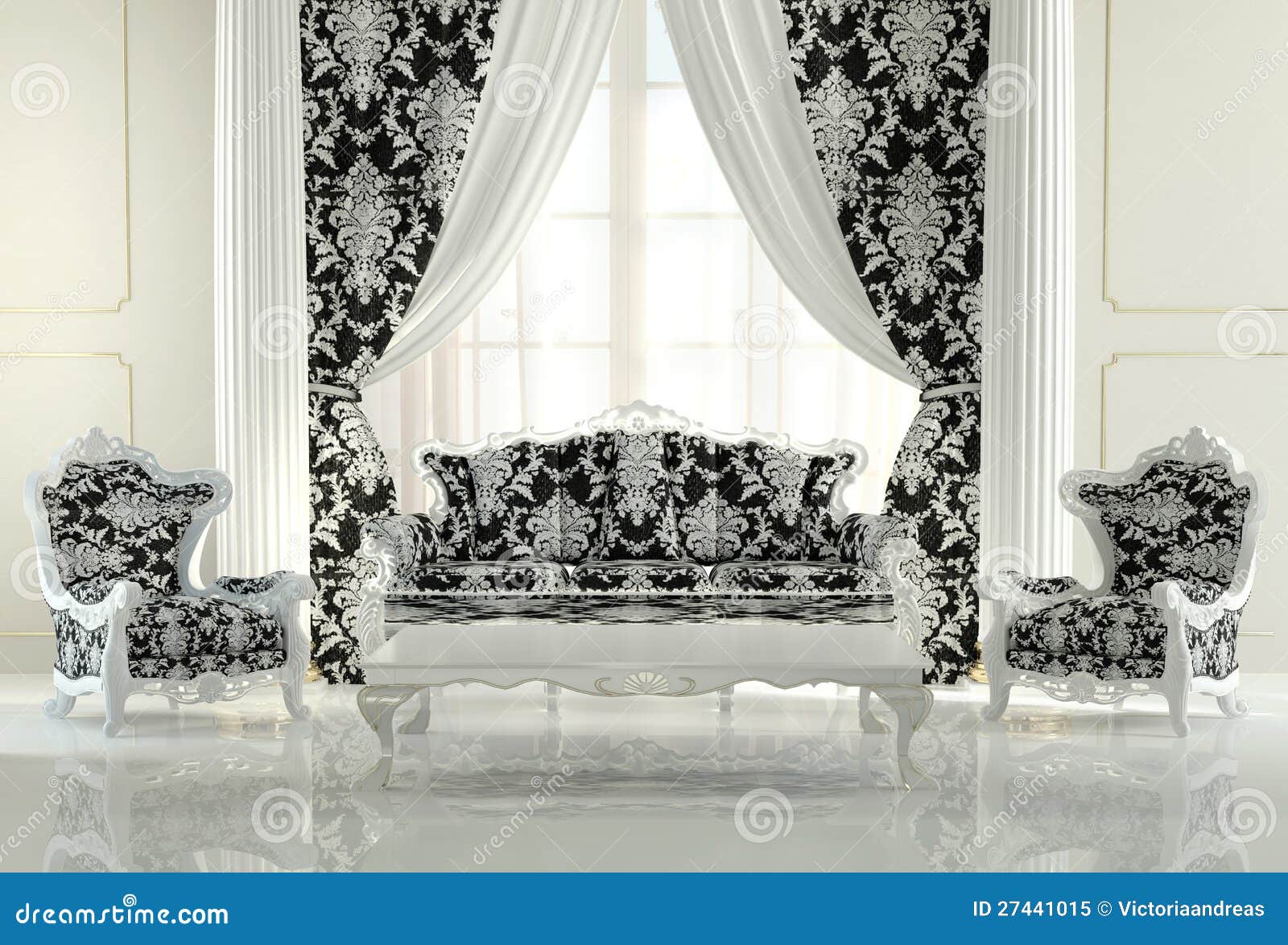 Modern Furniture In Baroque Design Royalty Free Stock 