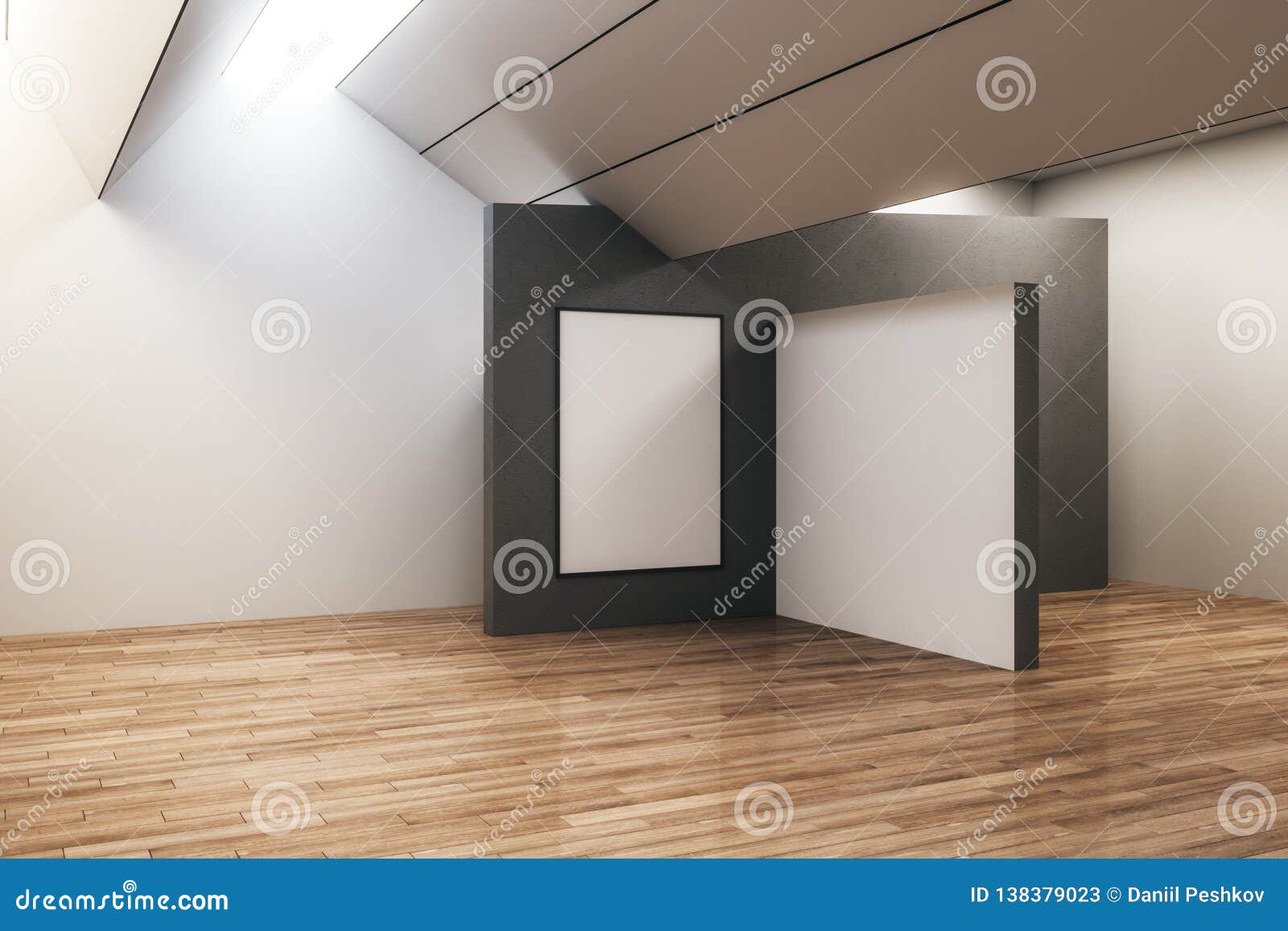 Modern Gallery Interior With Frame Stock Illustration