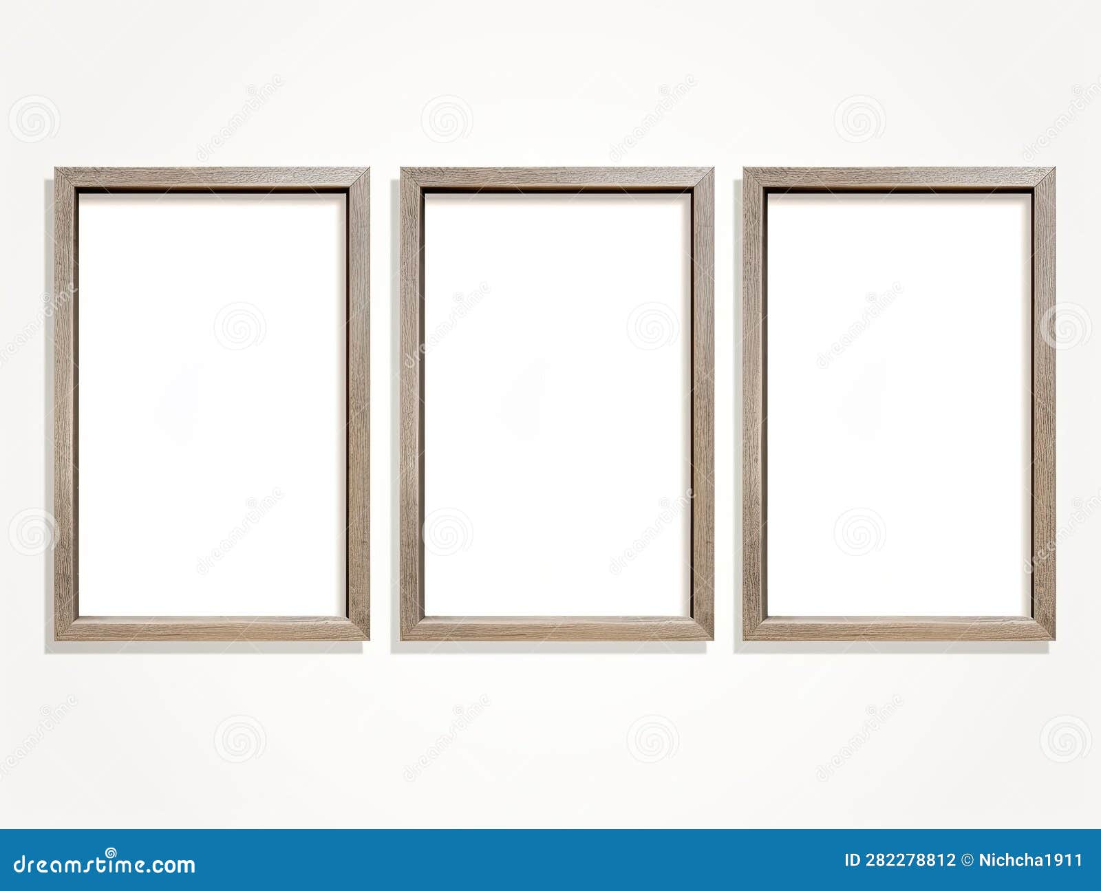Modern Gallery Wall Poster Frames Mockup Illustration Stock