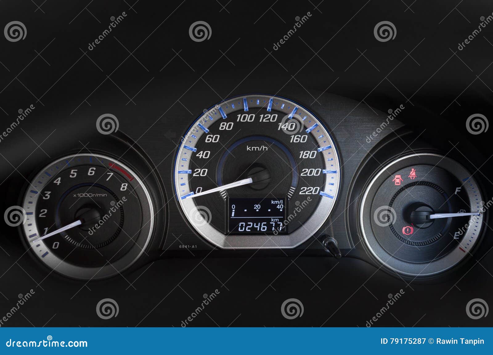 Modern with the Gauges on the Dashboard of a Car Stock Image Image of