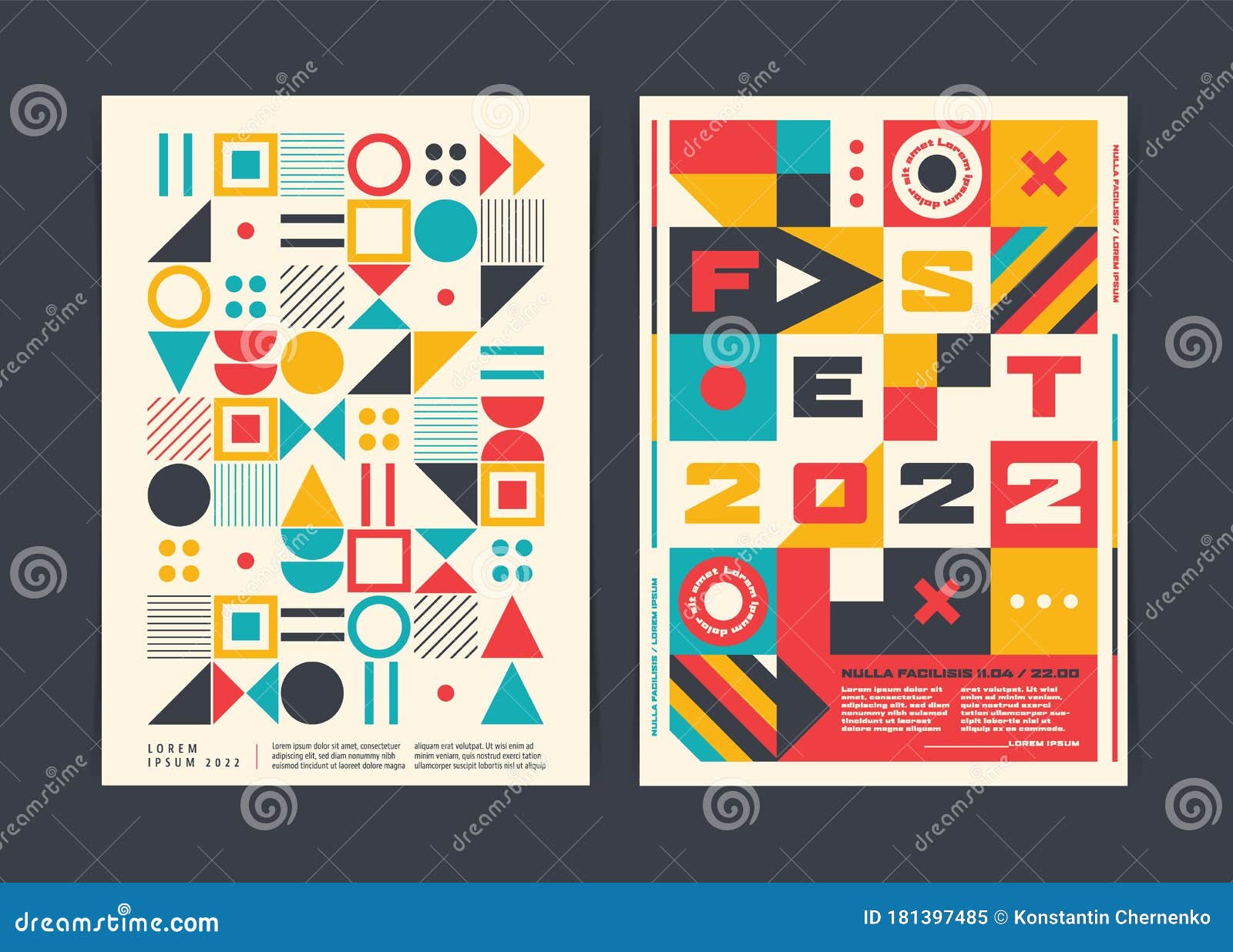 modern geometric posters template.  