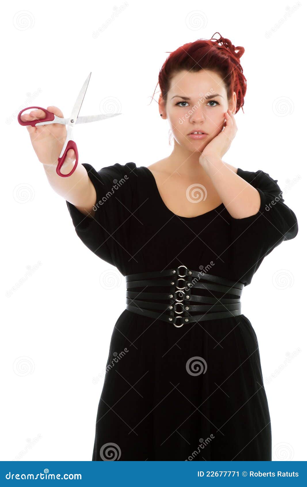 Modern Girl With Scissors Stock Image Image 22677771