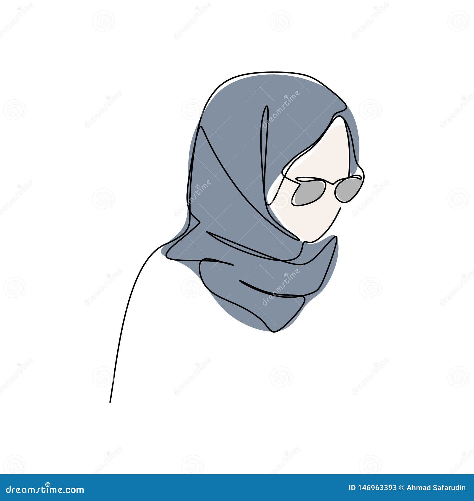 Fashion Muslim Woman Model Sketch Set Vector Download