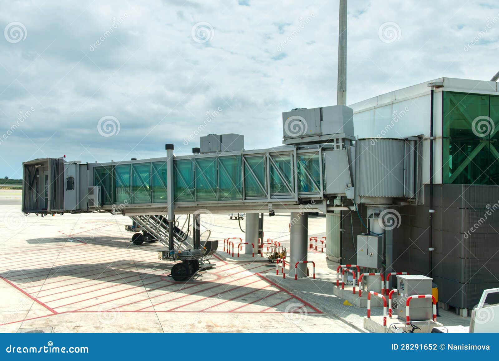 Modern Glass Airport Ramp Overcast Stock Photo - Image of travel, blue ...