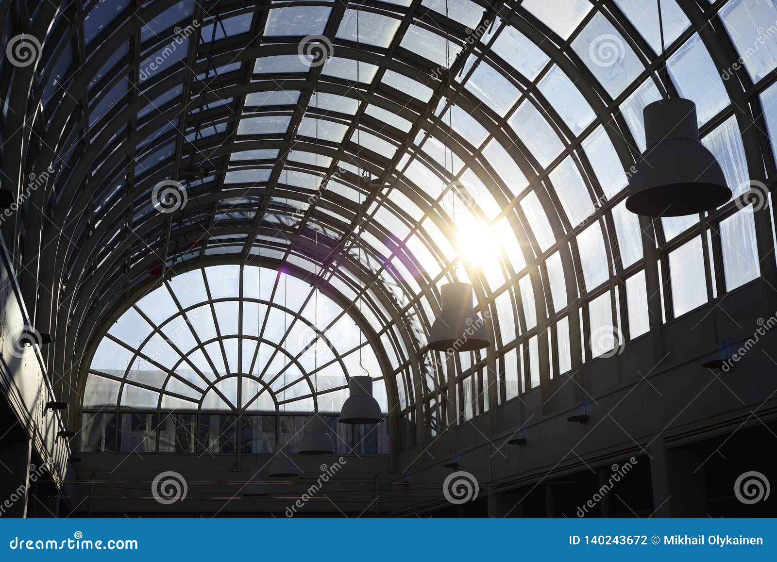 Modern glass arched roof stock photo. Image of column 140243672