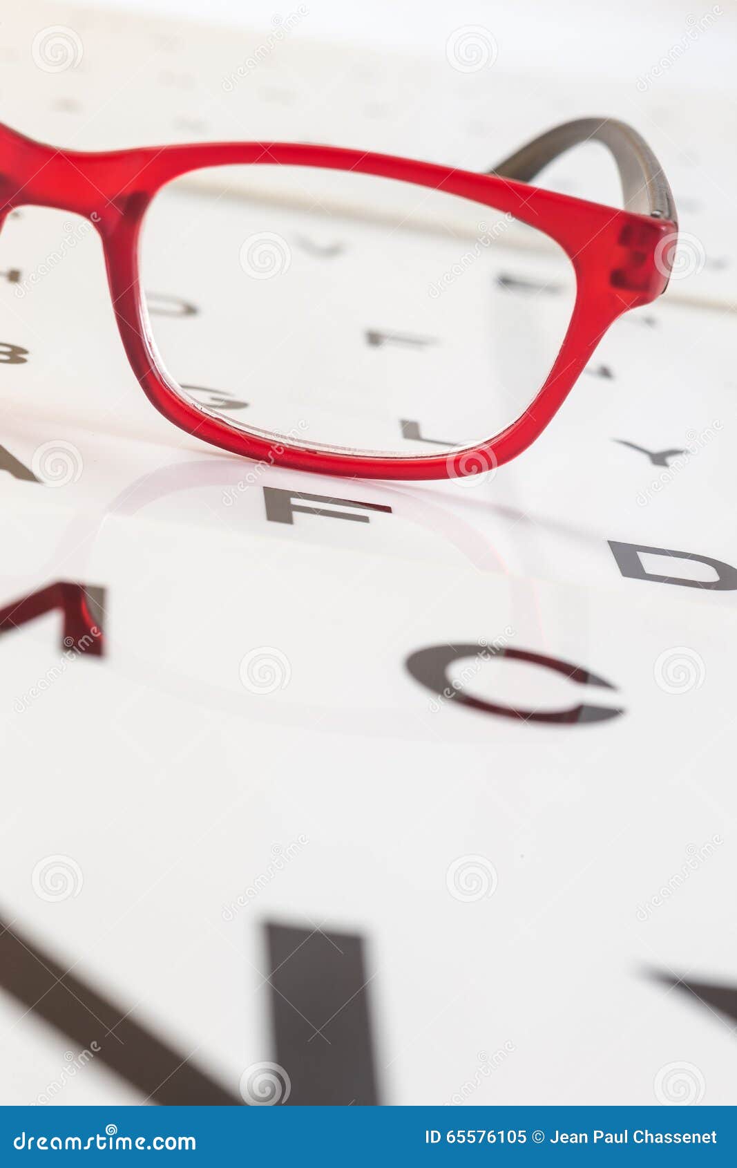 Modern Glasses on a Eye Sight Test Chart Stock Image Image of clear