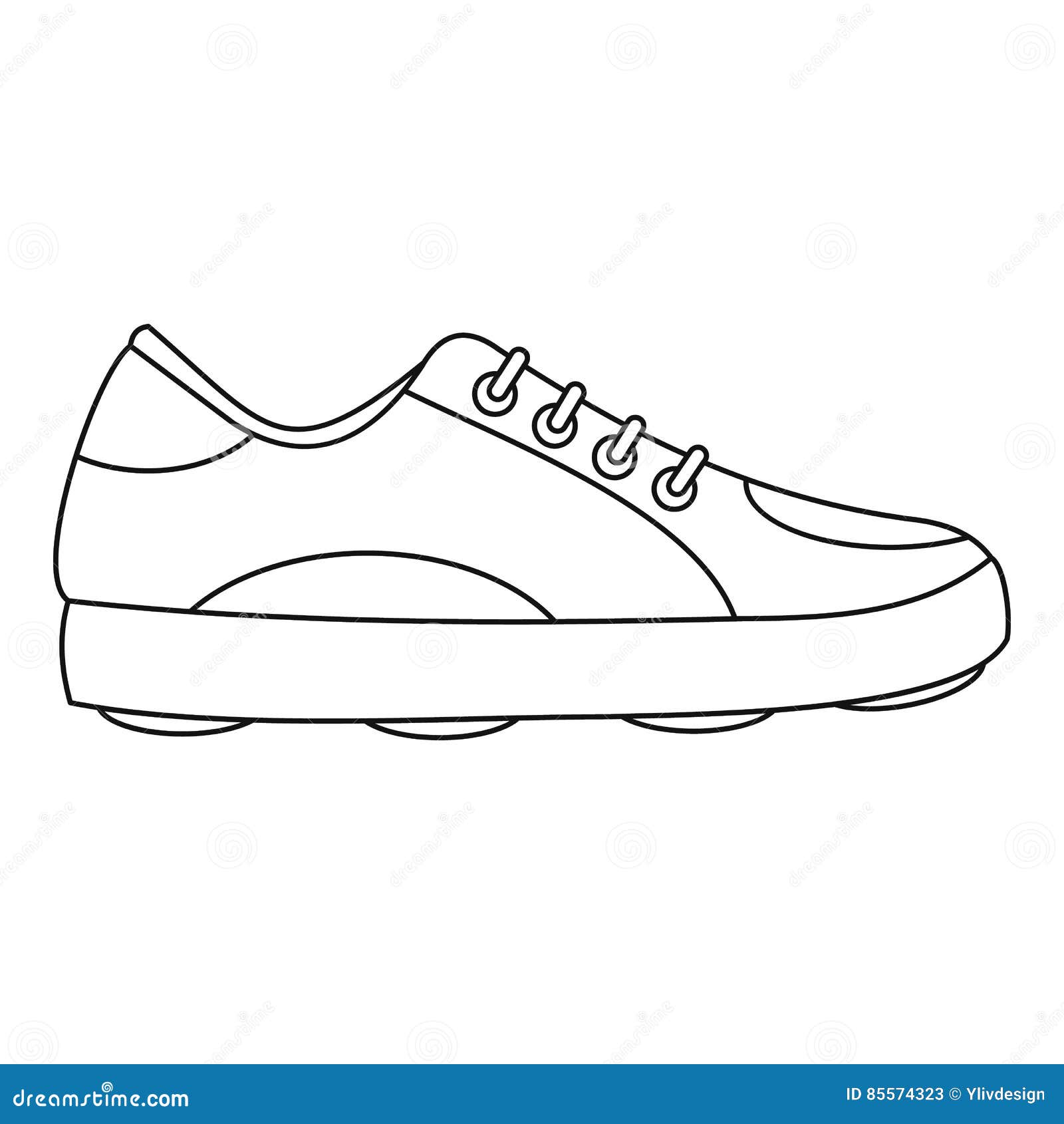 Modern Golf Shoe Icon, Outline Style Stock Vector Illustration of