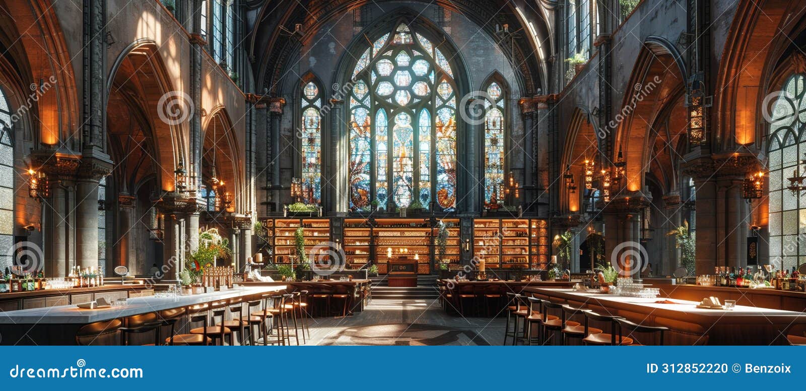 Modern Gothic Church Converted into an Event Space Stock Photo Image