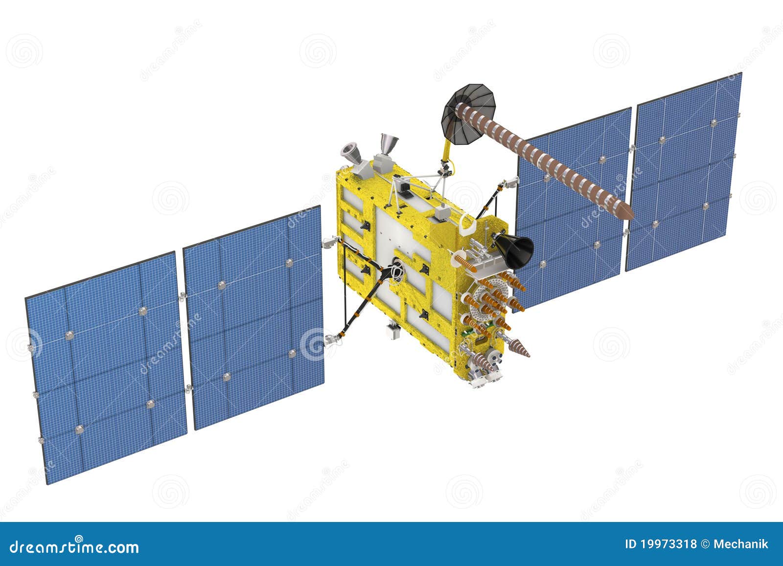 Modern GPS Satellite Isolated Stock Illustration Illustration of