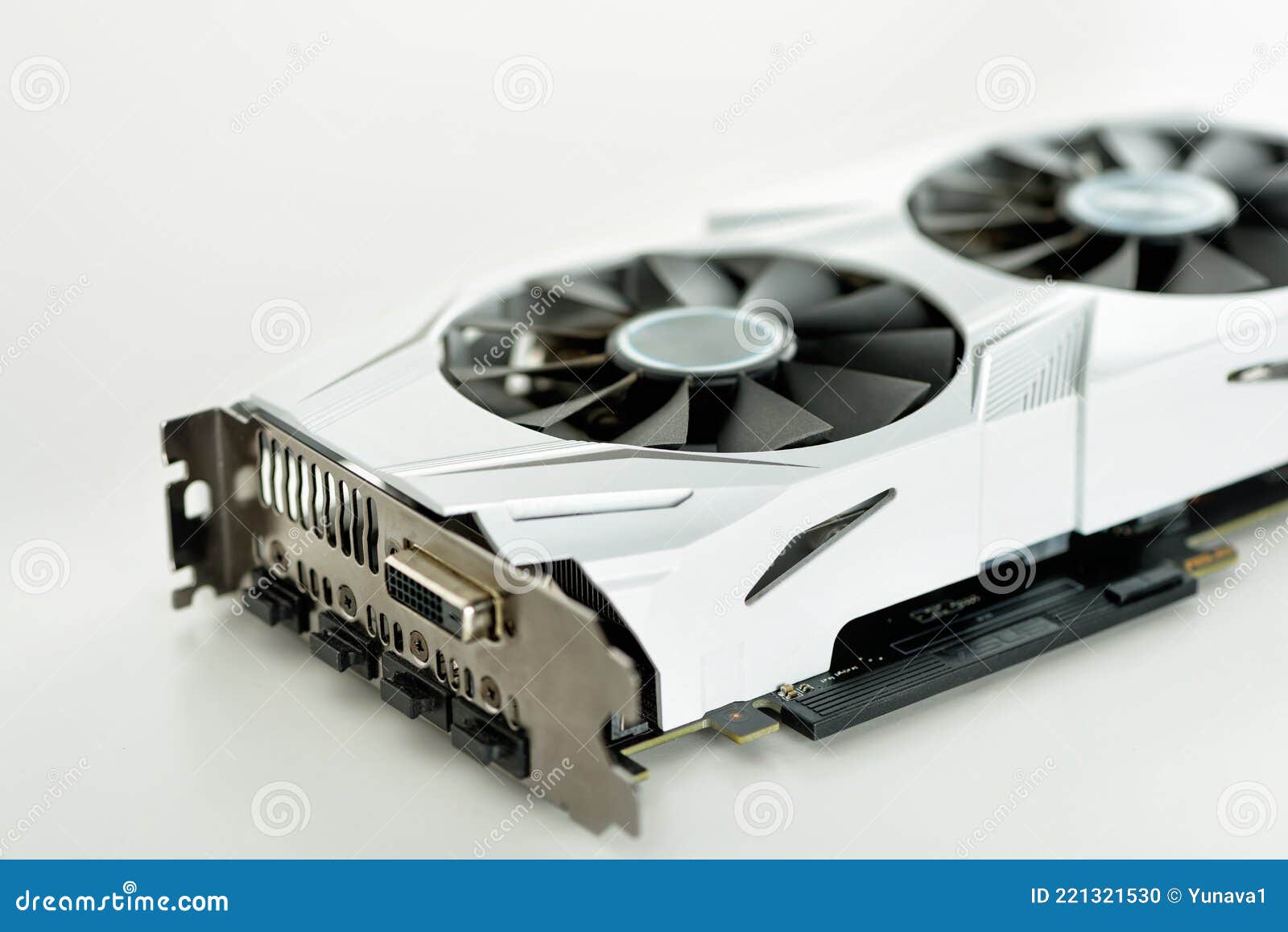 Modern Graphics Video Card with Two Coolers Stock Photo Image of