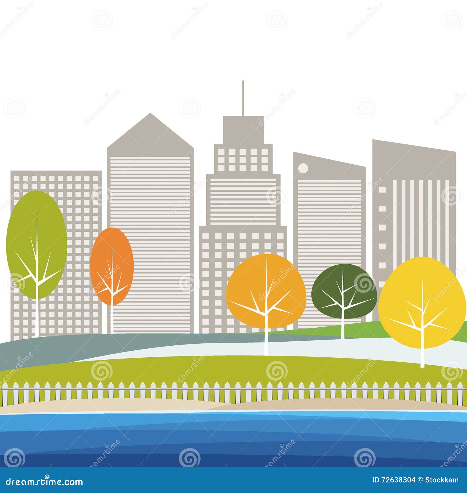 Modern Green City Concept stock vector. Illustration of ocean - 72638304