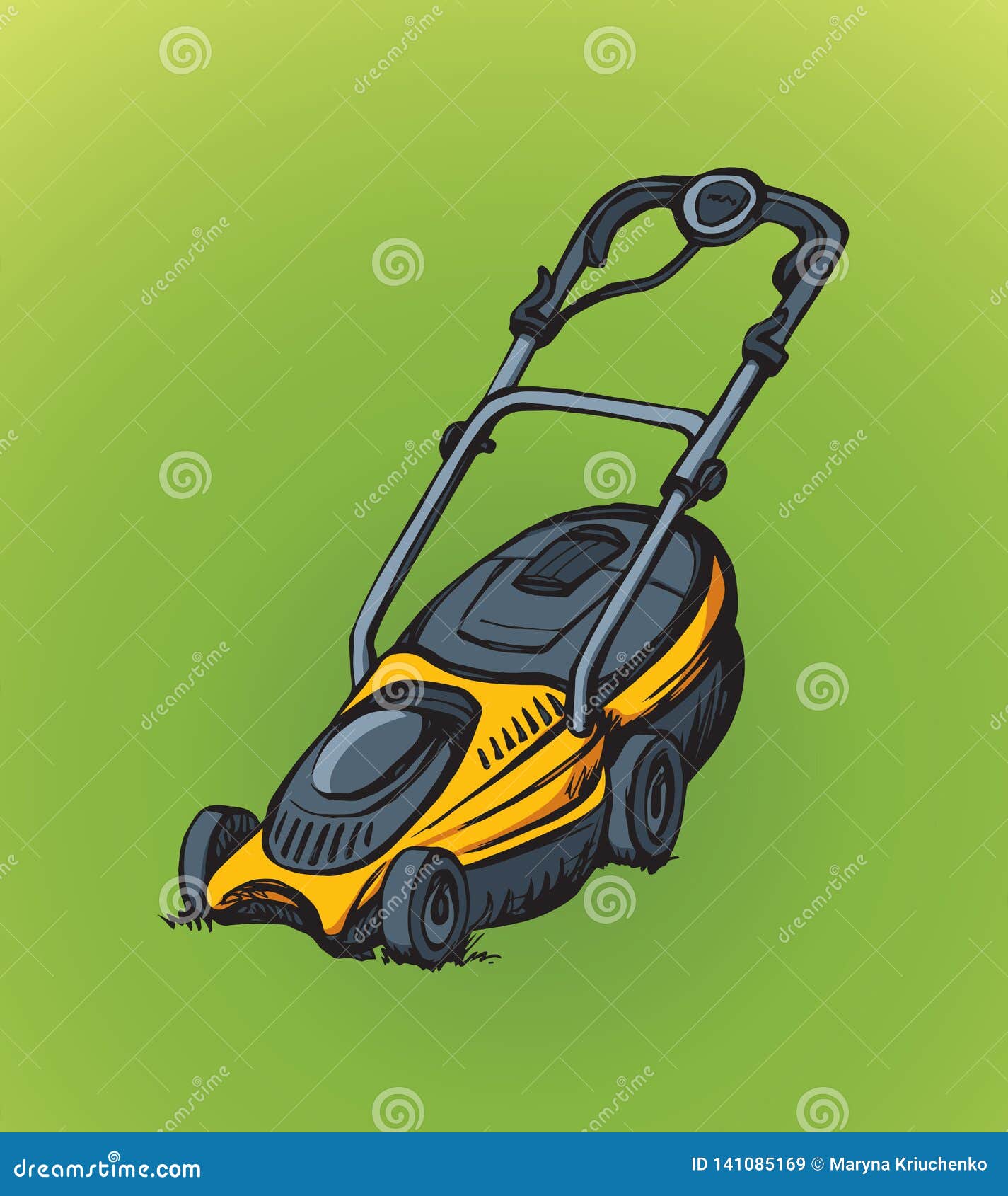 lawn mower.  drawing