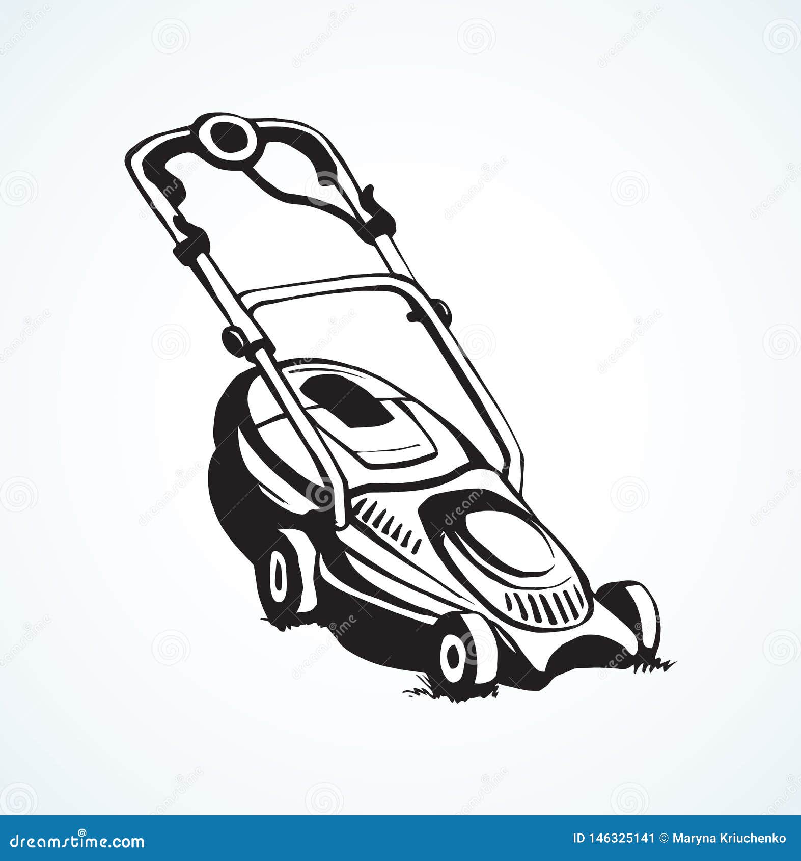 lawn mower.  drawing