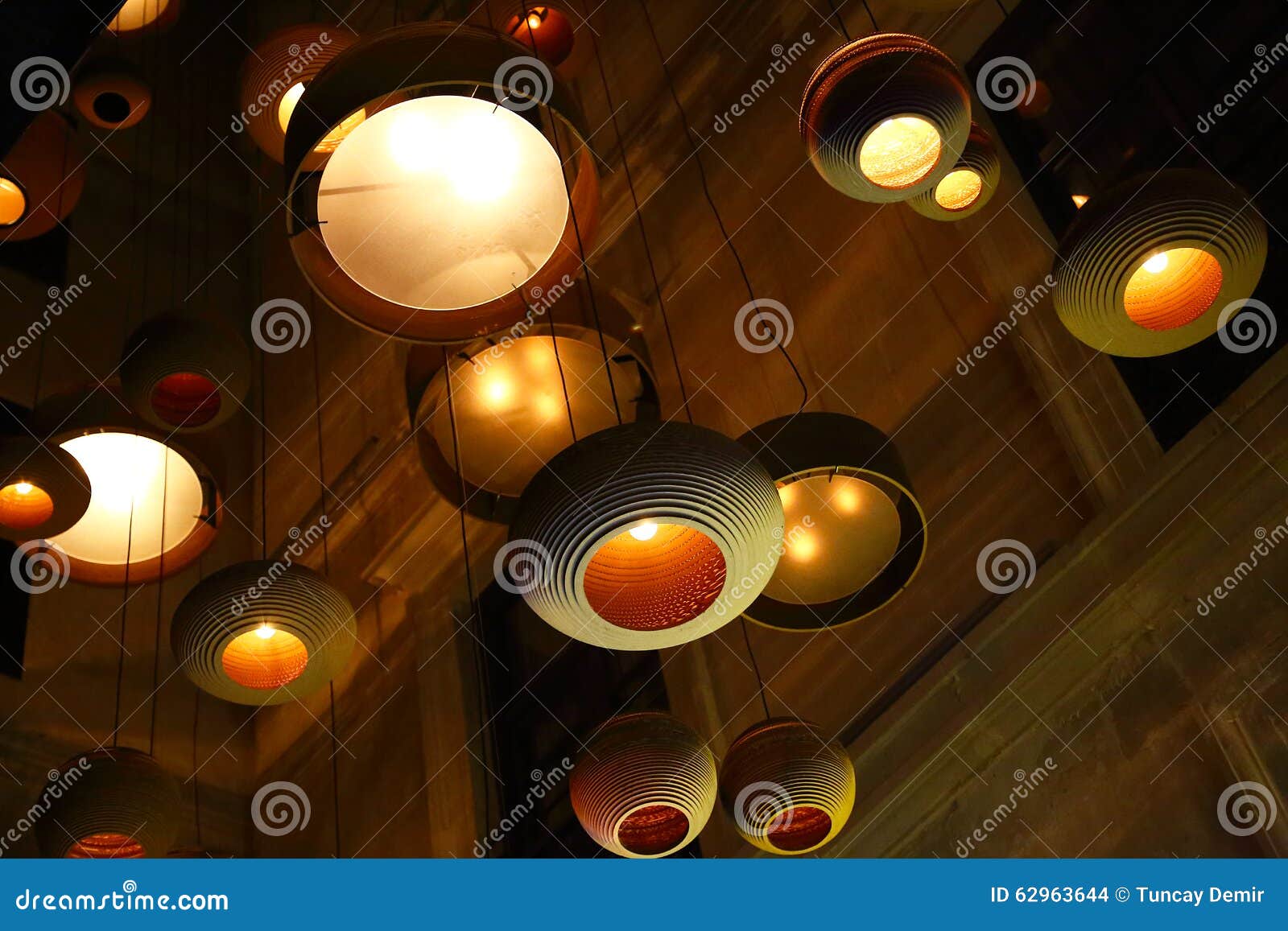 Modern hanging lamps stock photo. Image of lamps, room 62963644