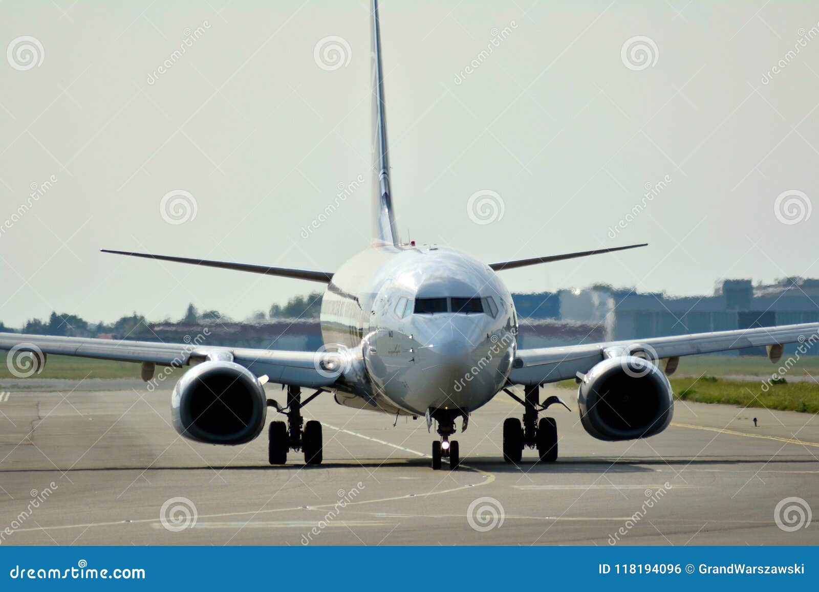 Front View of Plane before Takeoff Stock Photo - Image of airline ...