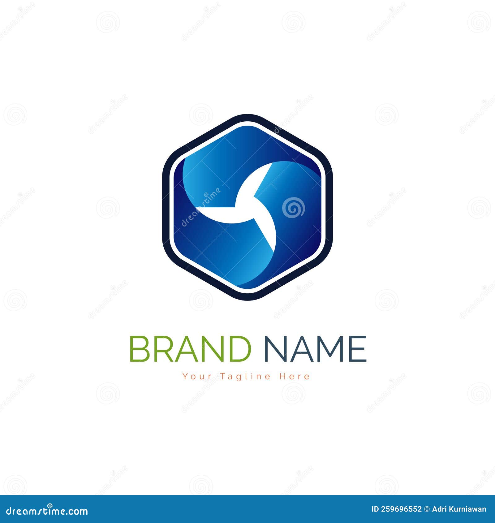 modern hexagonal shuriken sign colour logo template   for brand or company and other