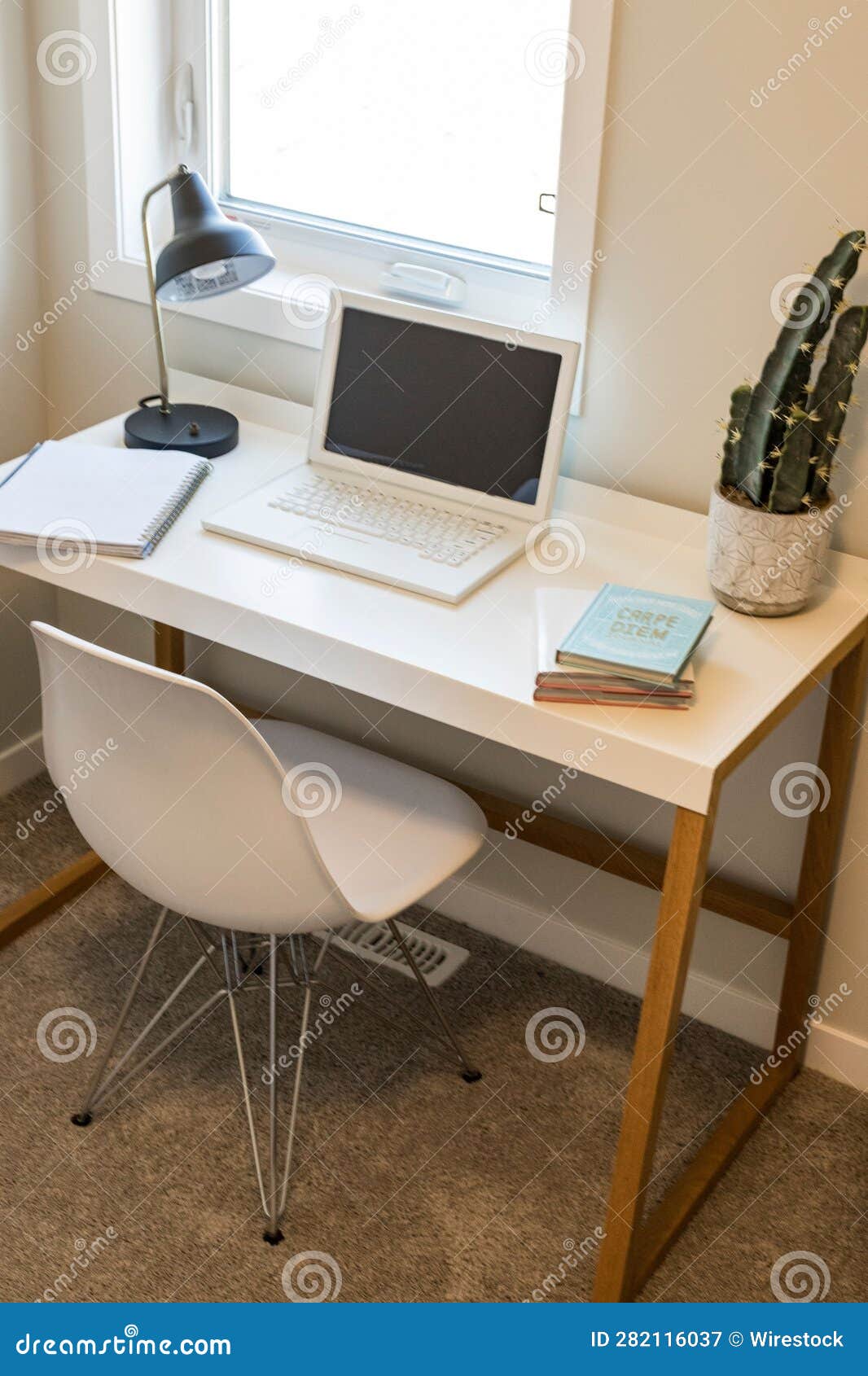 Modern Home Interior Design with a Laptop on a Desk Stock Image Image of office, study 282116037