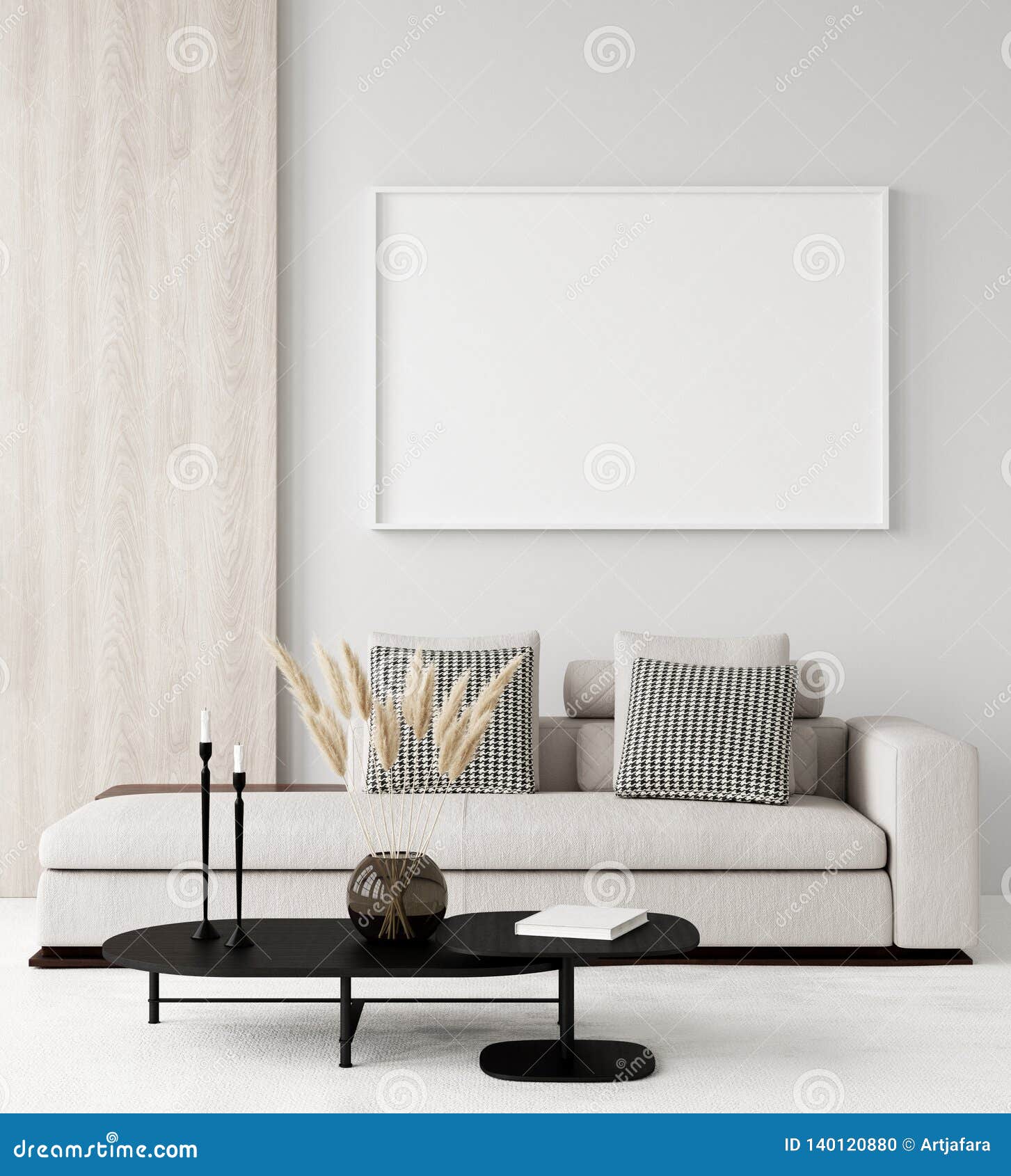 modern home interior, mock up canvas