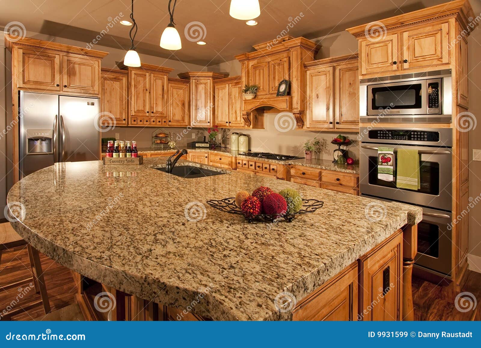 Modern Home Kitchen With Center Island Stock Image - Image 