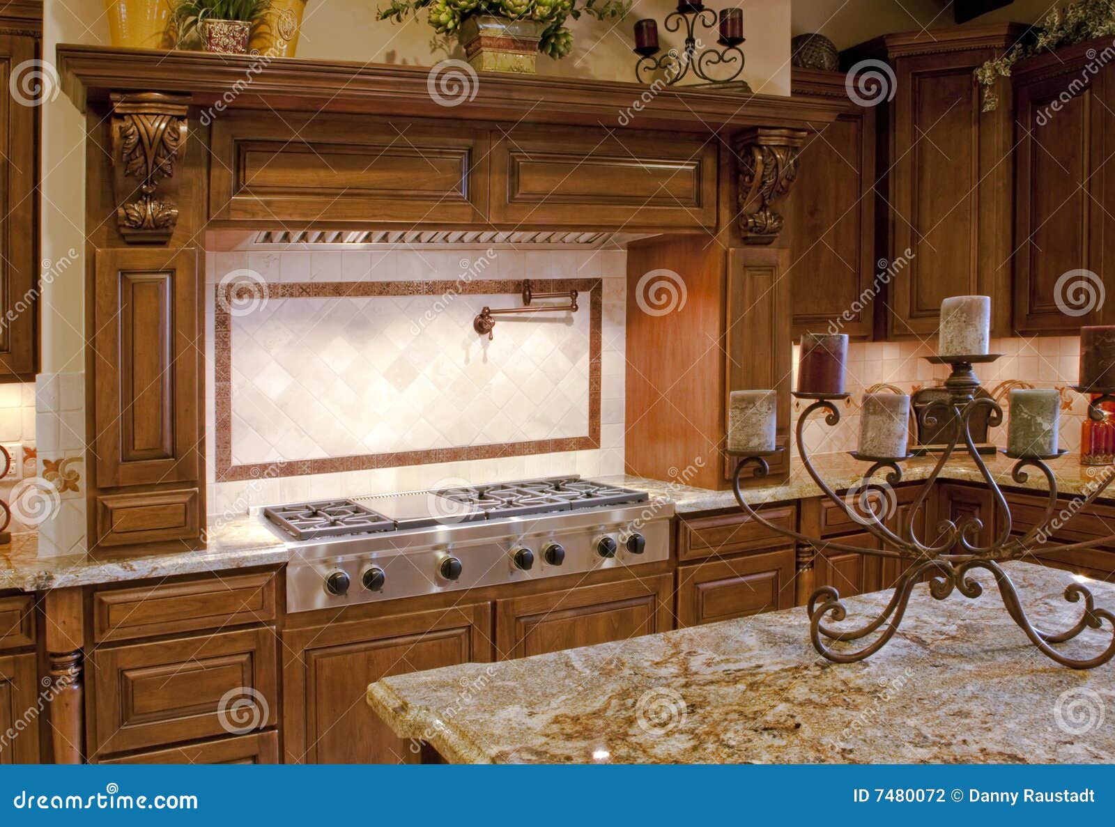 modern home kitchen stainless gas range