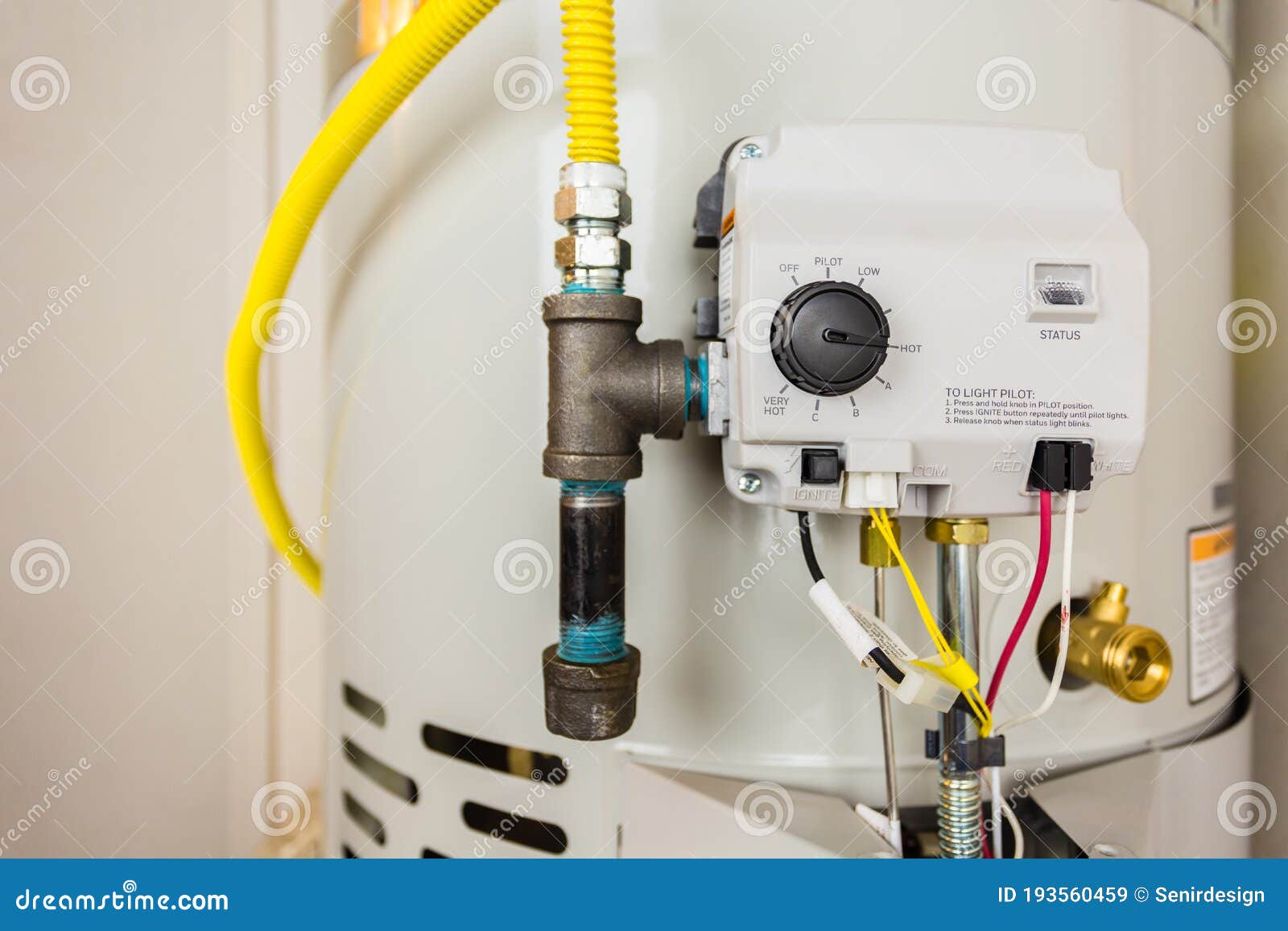 Modern Hot Water Heater Control SD 4513 Stock Image - Image of