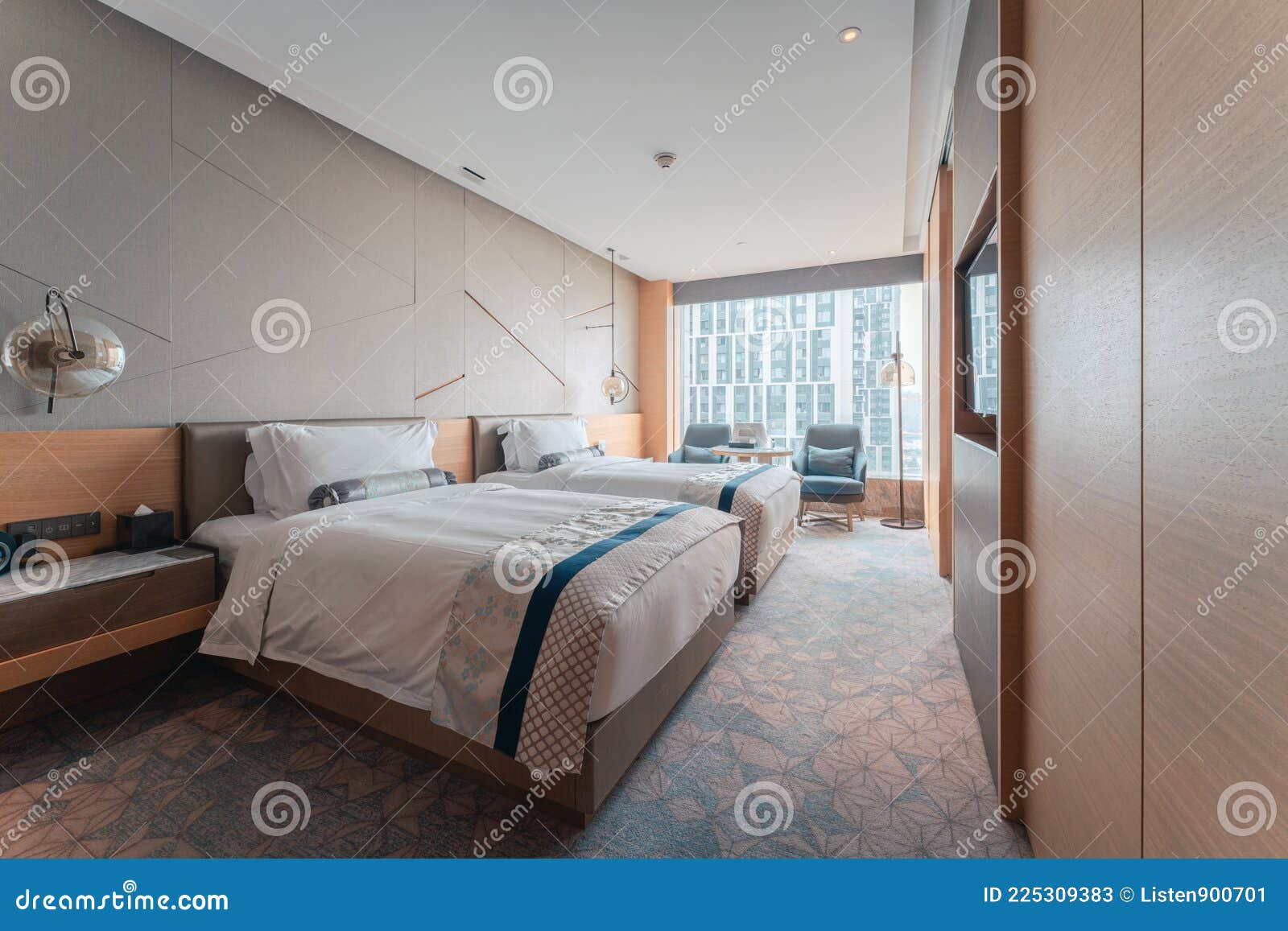 Modern Hotel Room Interior Design Stock Image Image of wall, design