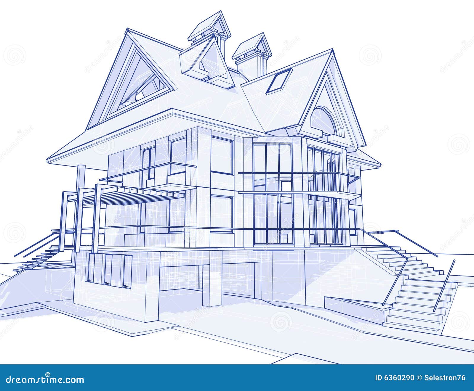  Modern  house  blueprint stock vector Illustration of 