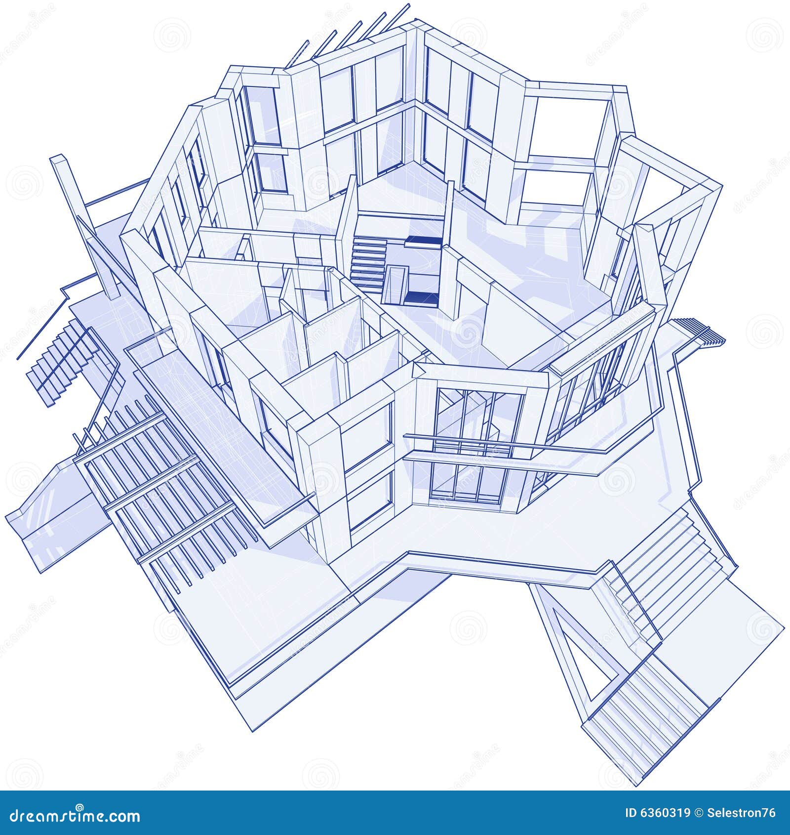 Modern house blueprint stock vector Illustration of 