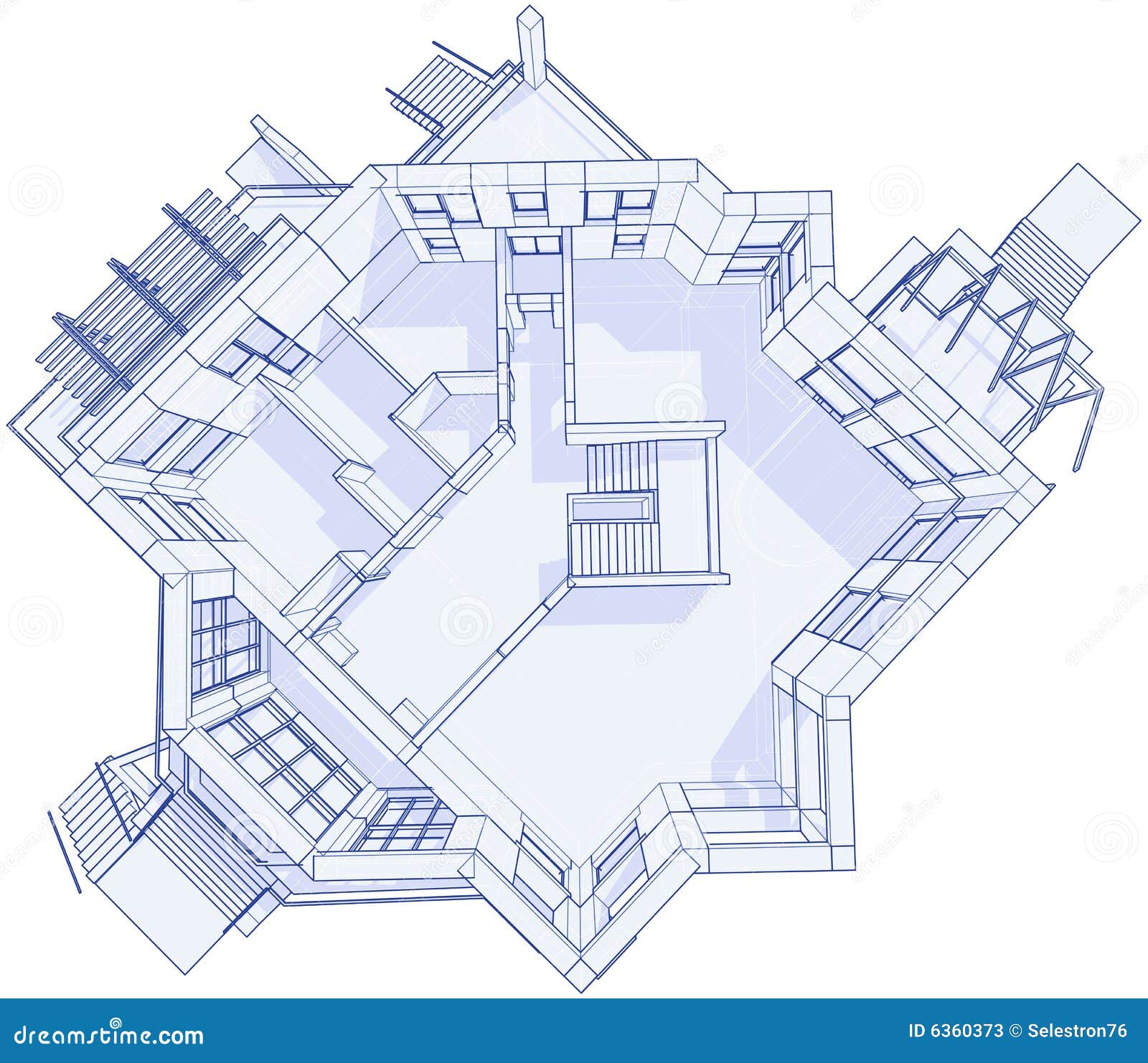 Modern house blueprint stock vector Illustration of 