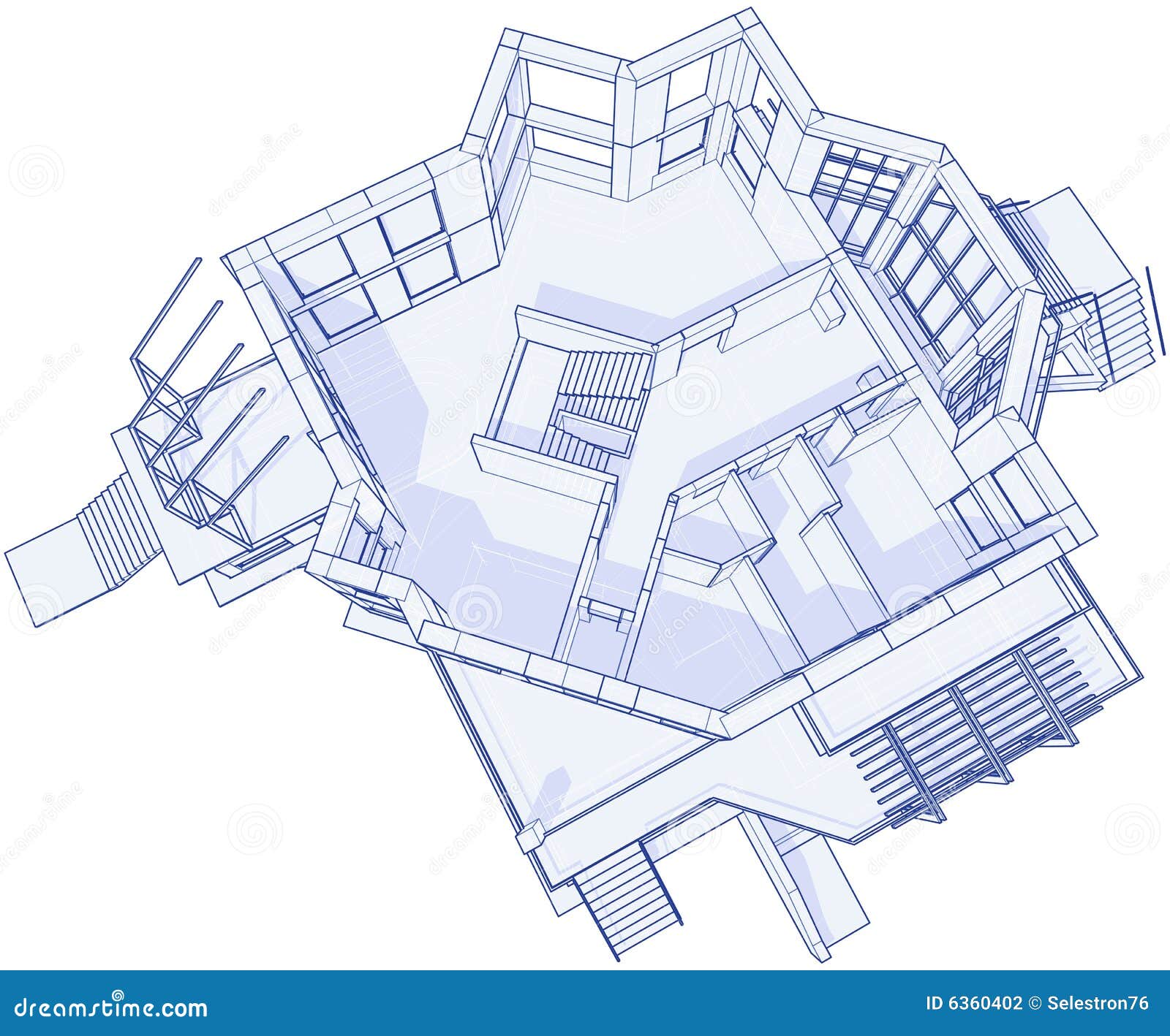 Modern House Blueprint Stock Photography Image 6360402