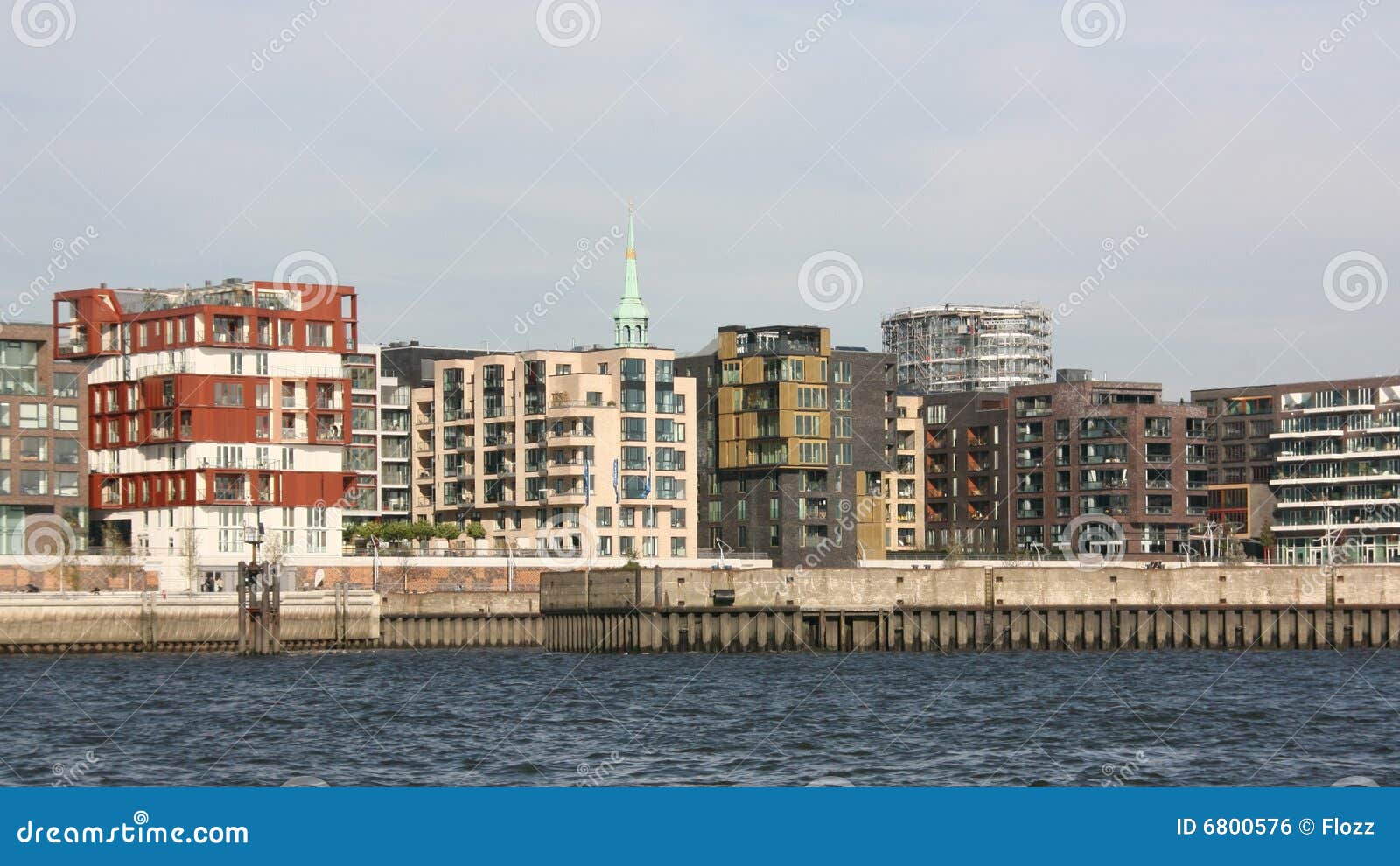 Modern houses skyline. Modern houses built in year 2008 in the harbour city of hamburg, germany