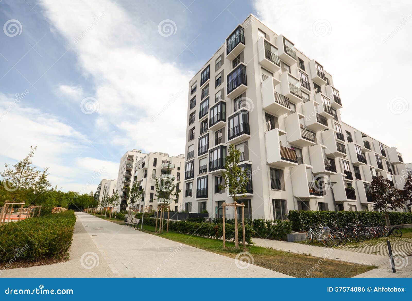 Modern housing in the city stock photo. Image of developers 57574086