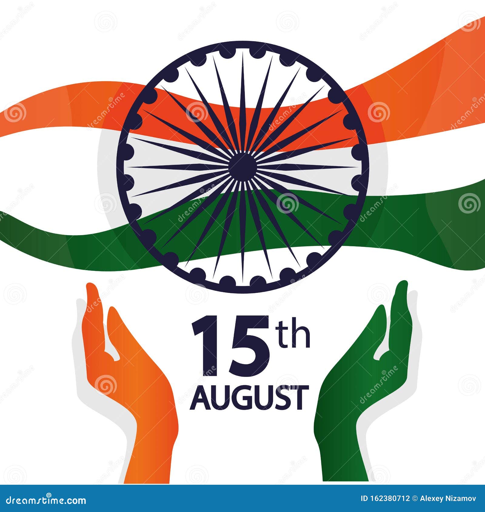 Modern Illustration of Indian Independence Day Celebration. Indian National  Flag Background. Design for 15th August for Stock Illustration -  Illustration of background, country: 162380712