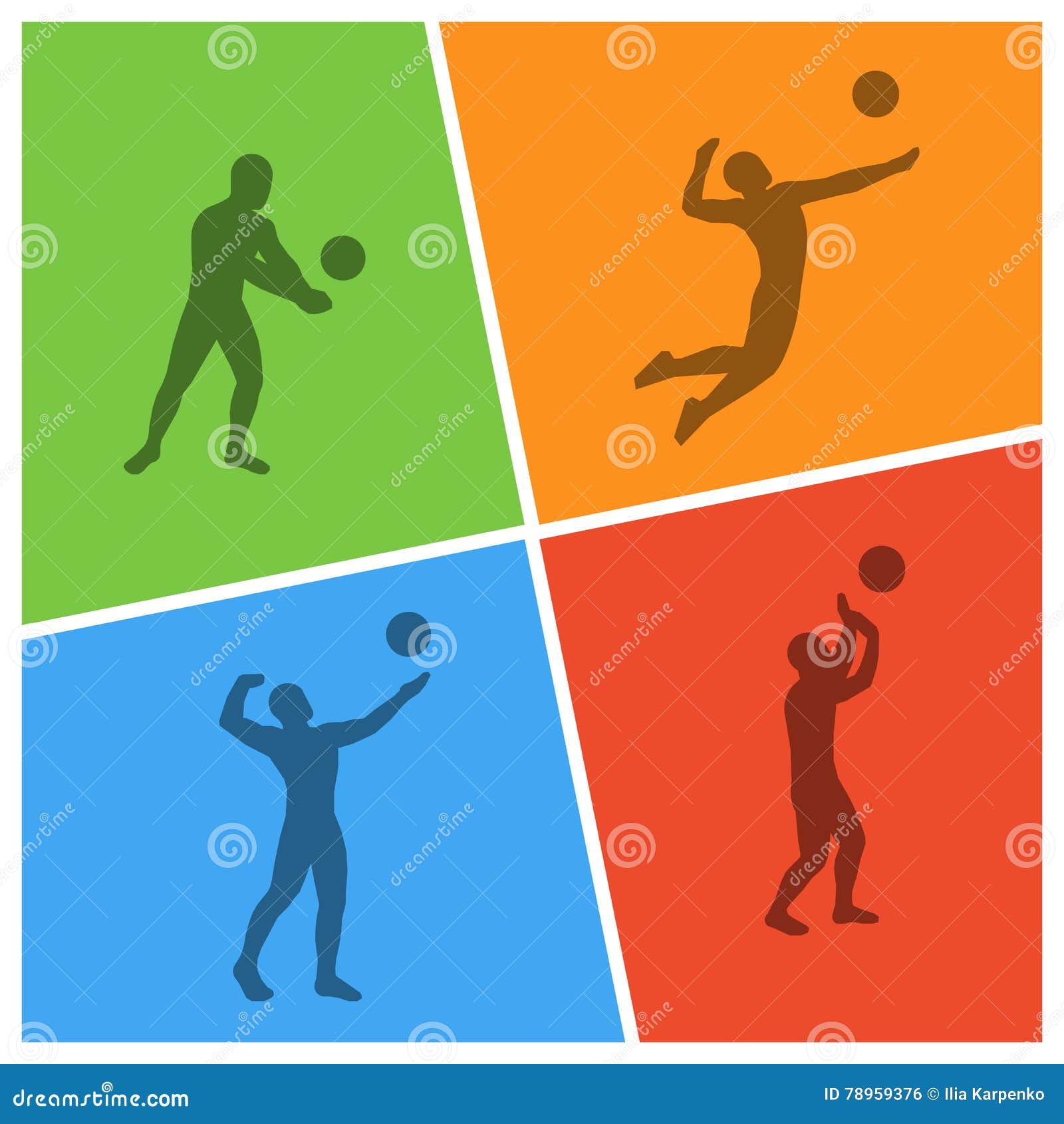 Modern Illustration for Volleyball. Stock Illustration Illustration