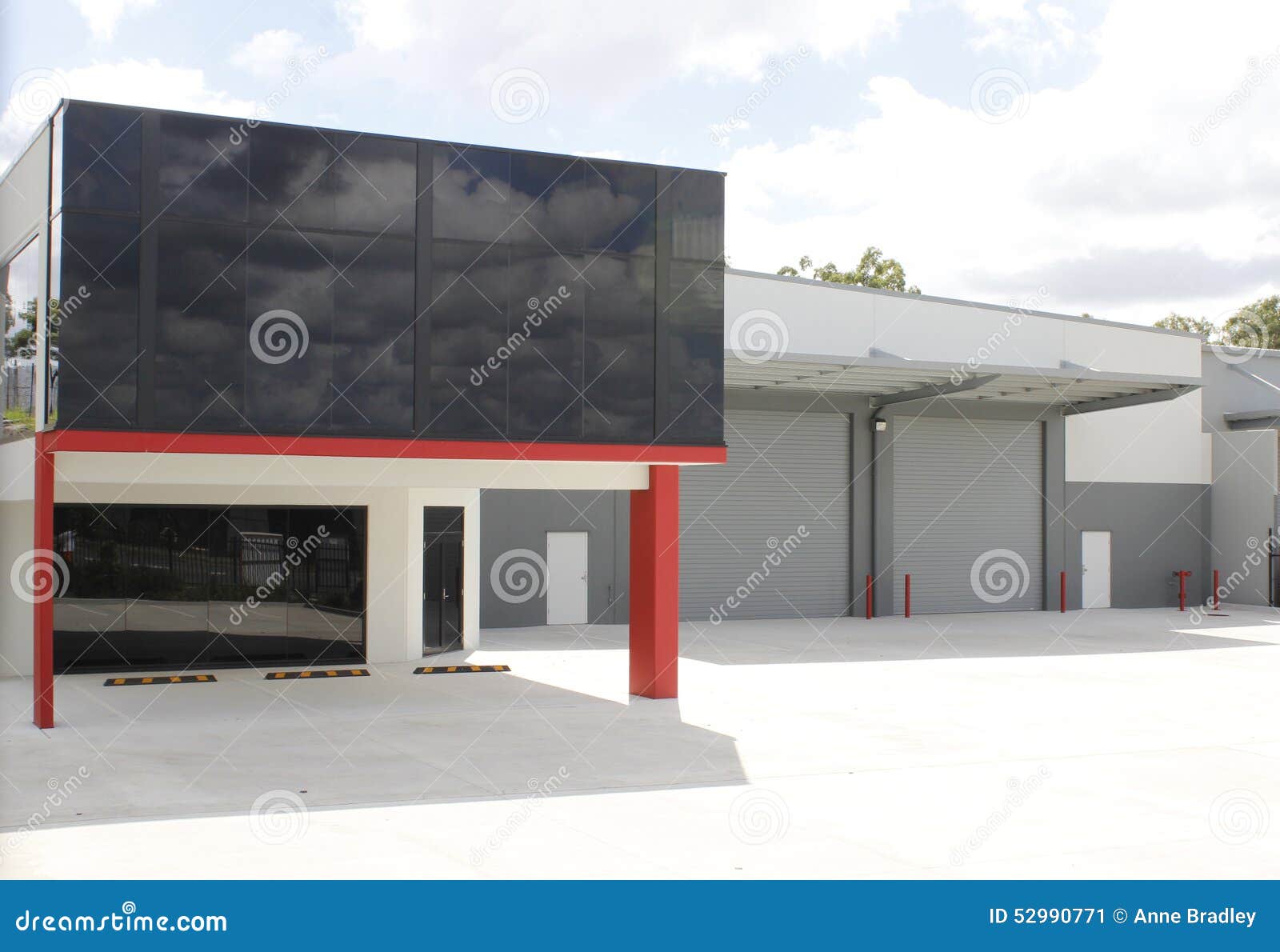Modern industrial building stock image. Image of lease 52990771