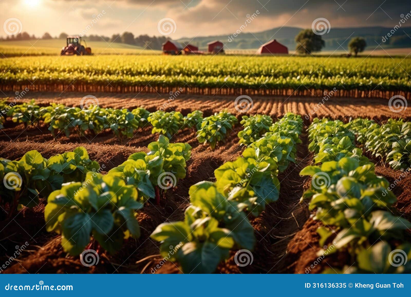 modern industrialized agriculture using technology, agritech farming of crops