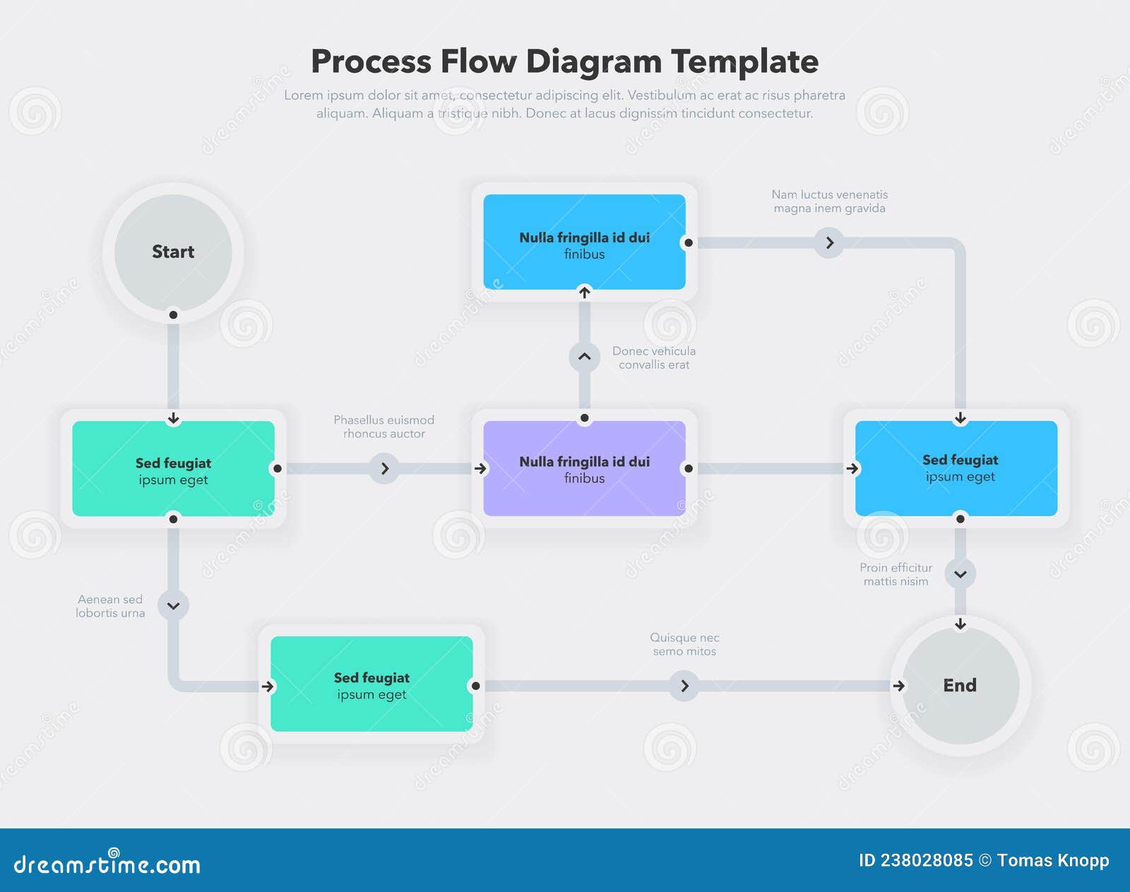Simple Modern Template for Process Flow Diagram Stock Vector