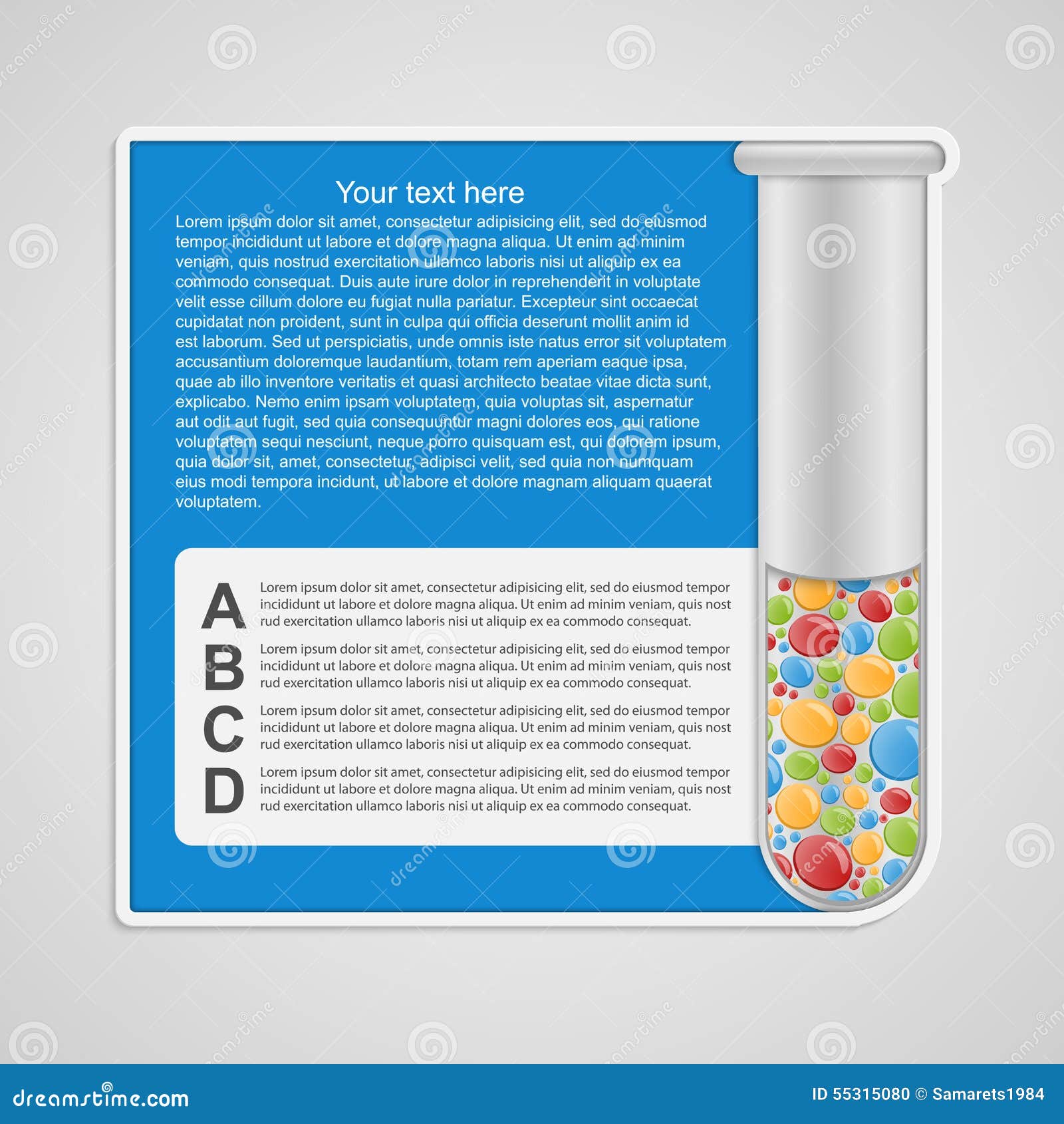 Modern Infographic on Science and Medicine in the Form of Test Tubes