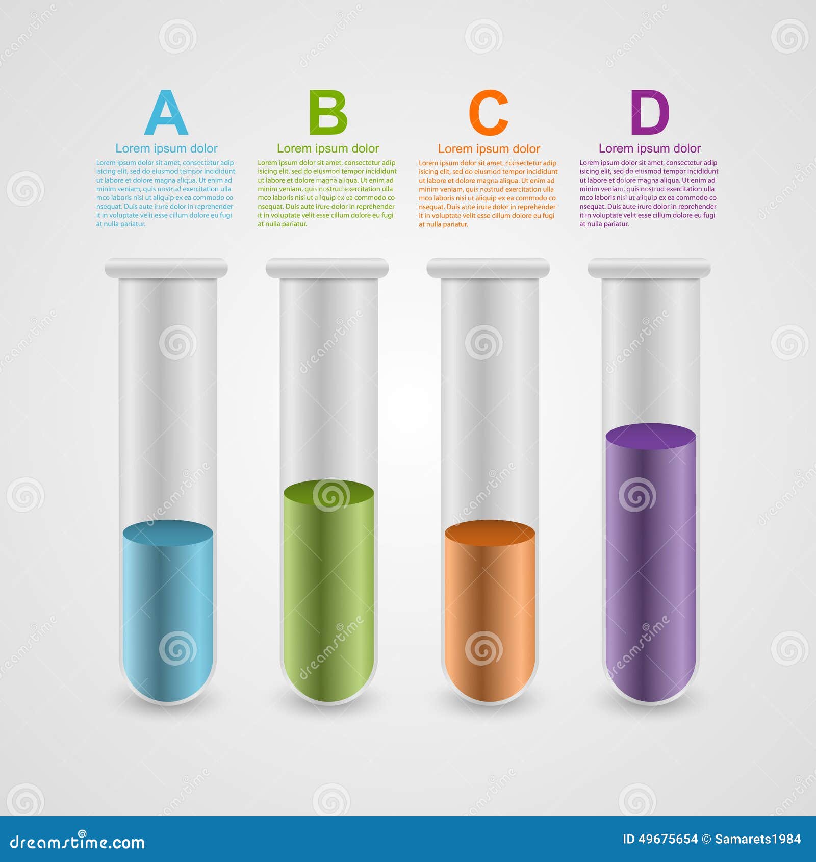 Modern Infographic on Science and Medicine in the Form of Test Tubes