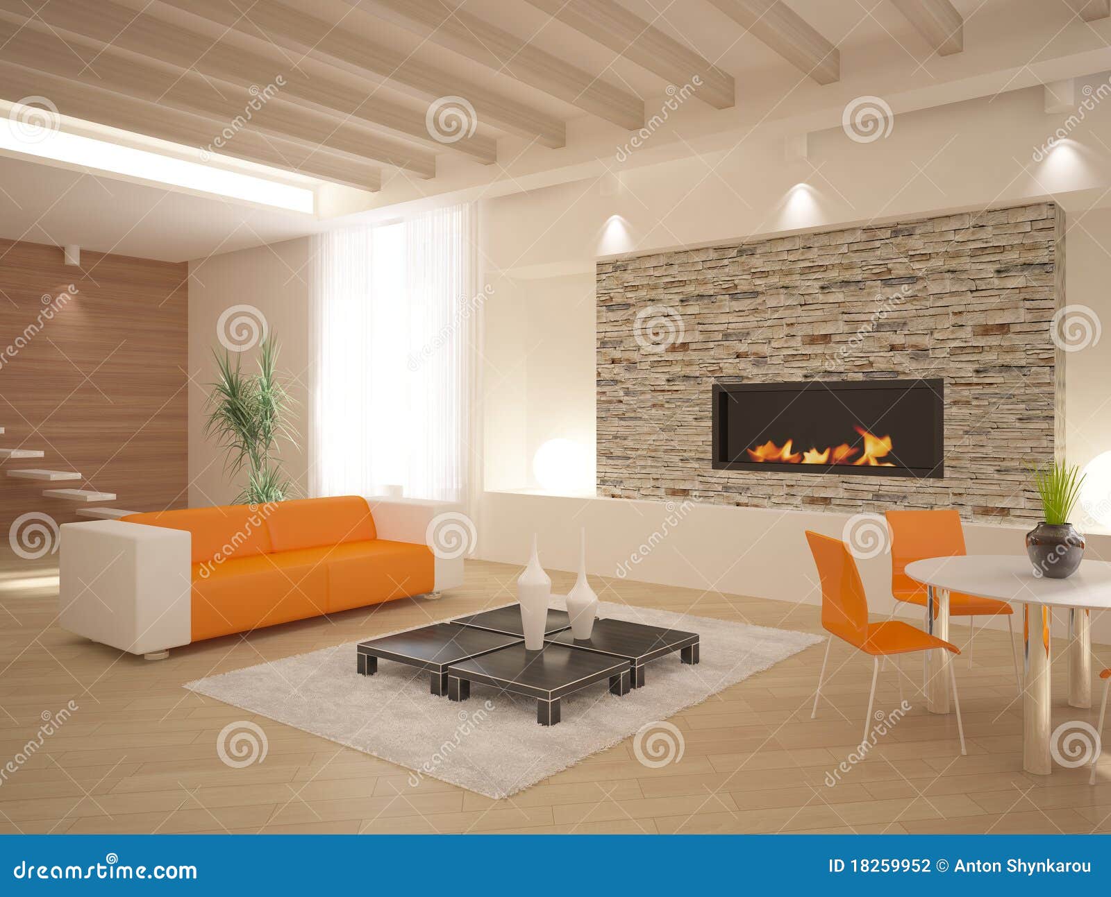 Modern interior design stock illustration. Illustration of prestige