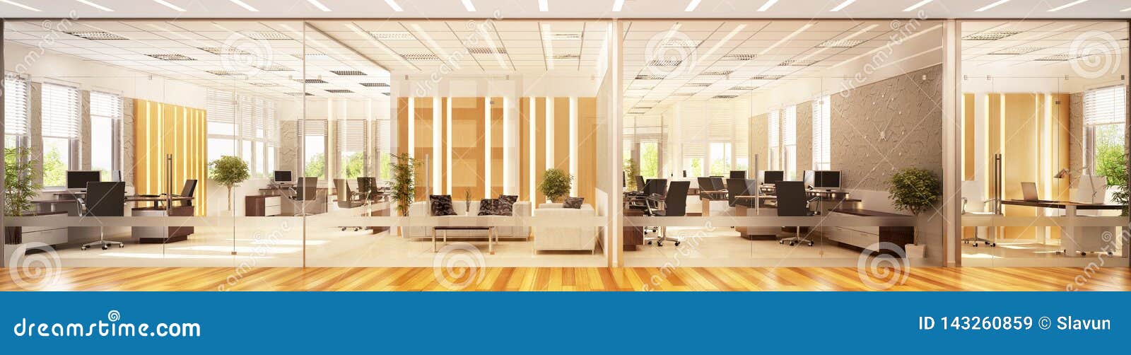 Modern Interior Design of a Large Office Space Stock Image Image of lounge, interior 143260859