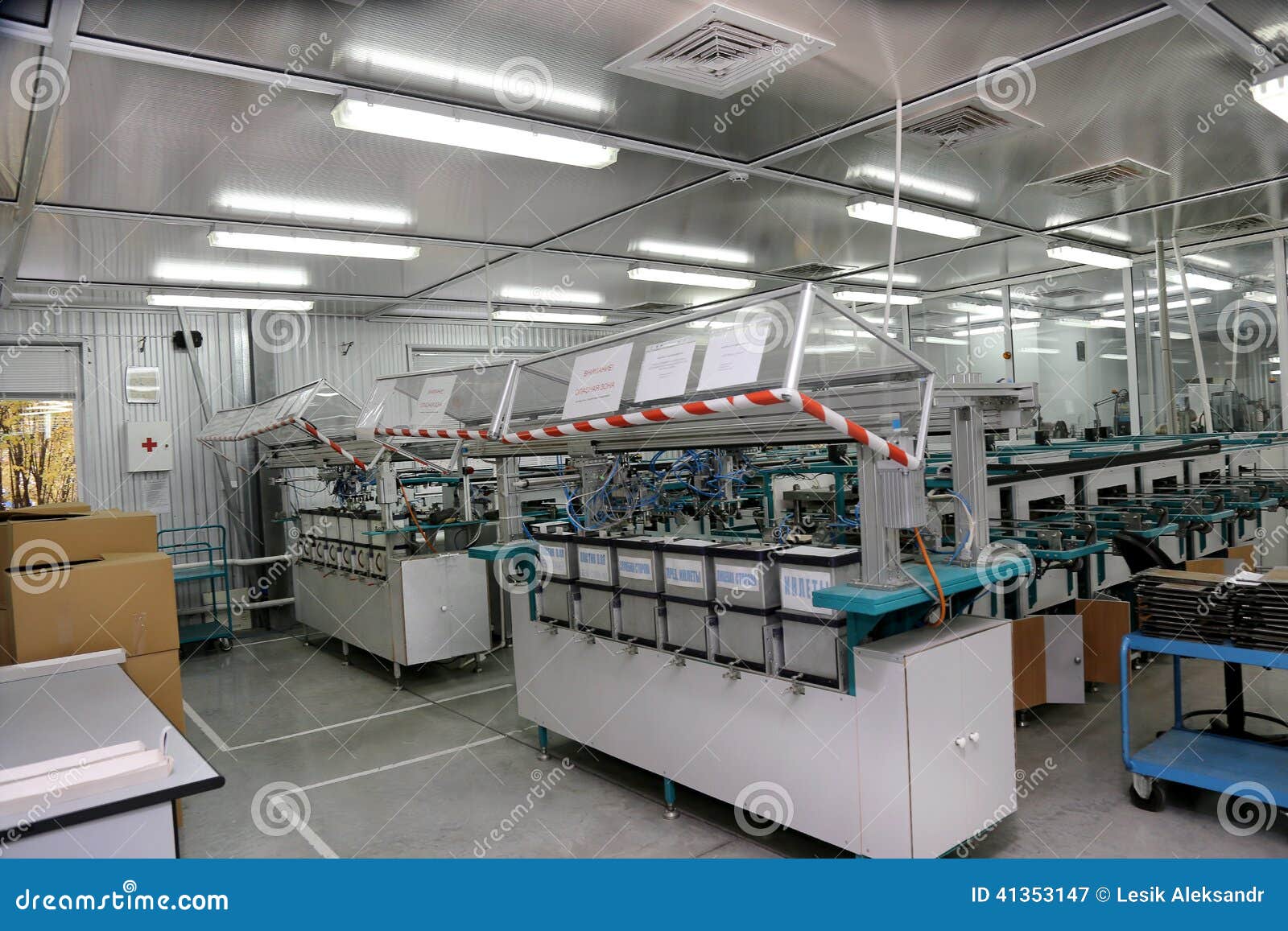 Modern Interior Electronics Components Production, Parts Warehouses and