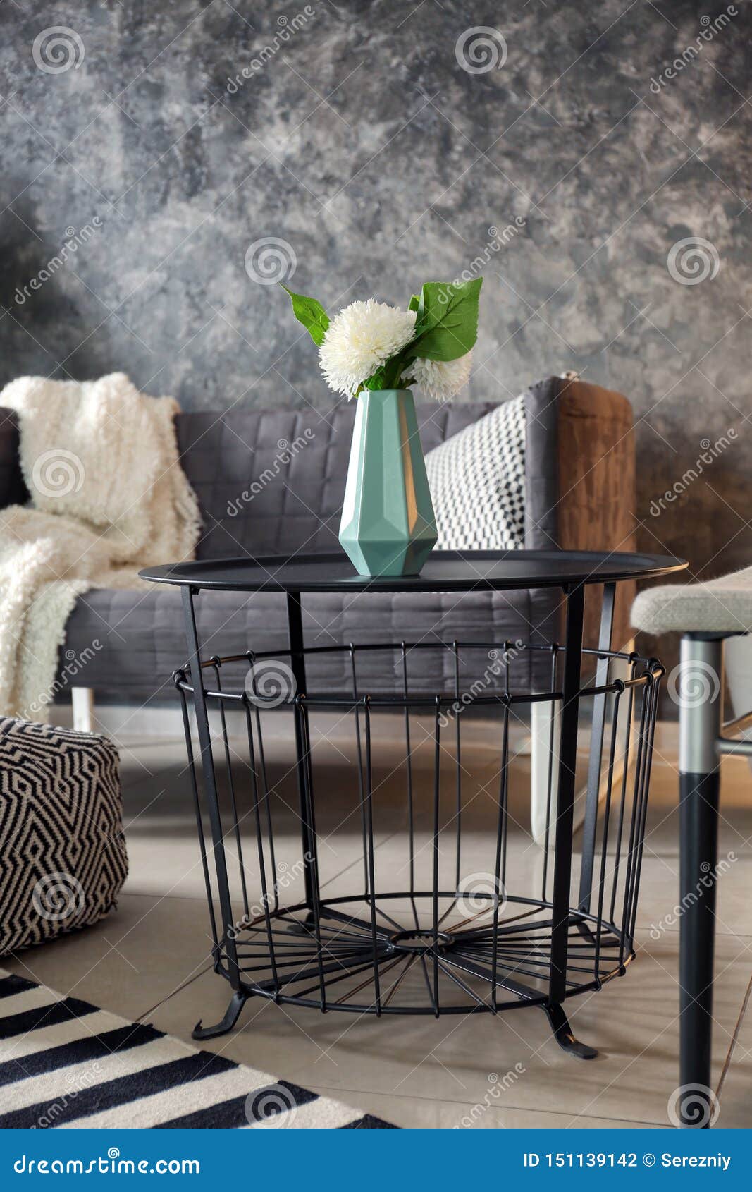 Modern Interior of Living Room with Black Table Stock Photo Image of detail, home 151139142