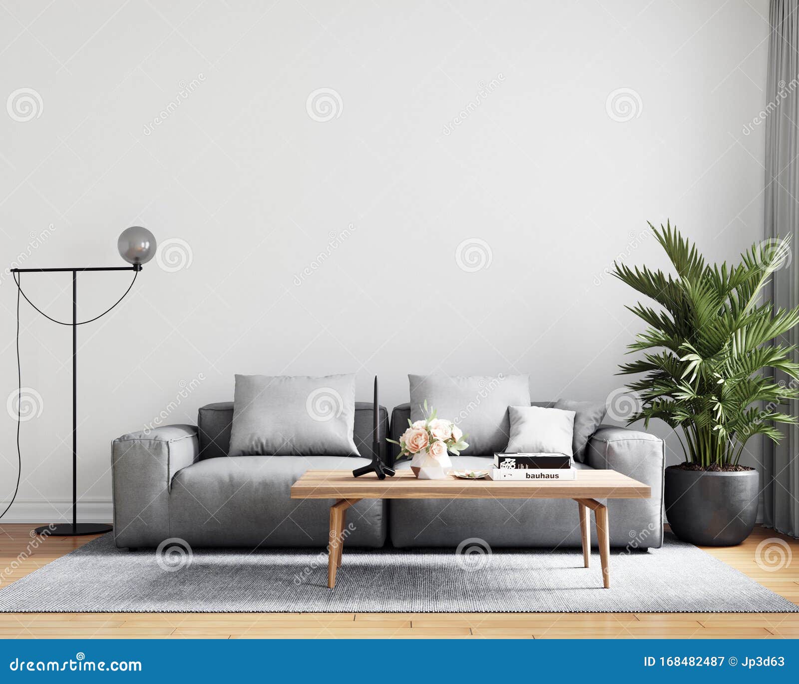 Interior Living Room Wall Mock Up Background Stock Image - Image of design,  wallpaper: 168482487