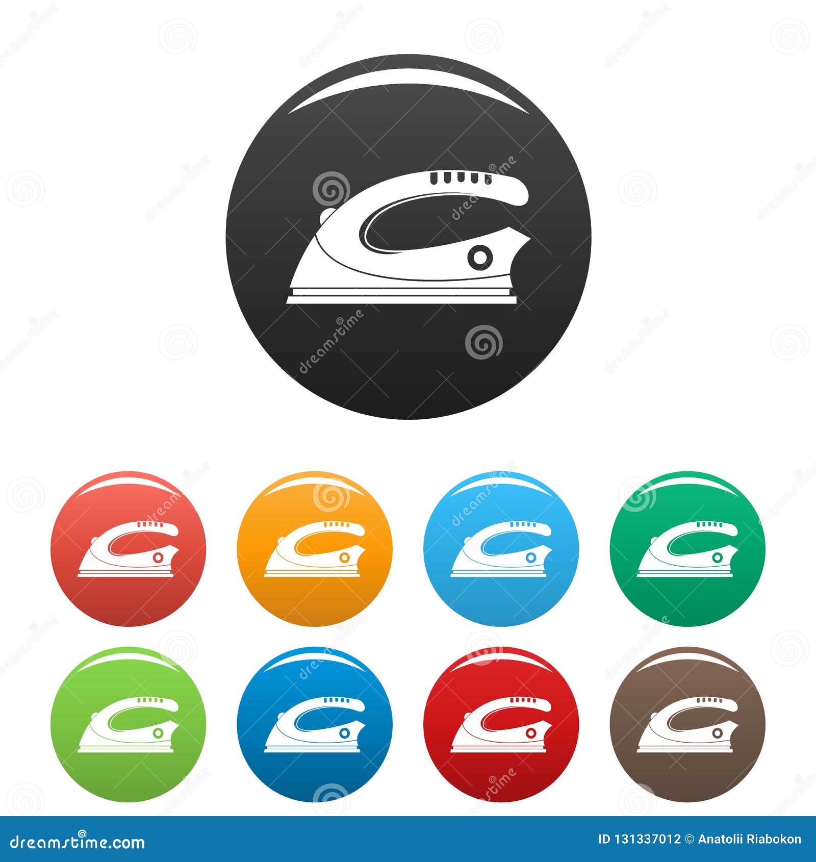 Modern Iron Icons Set Color Stock Vector Illustration of icon