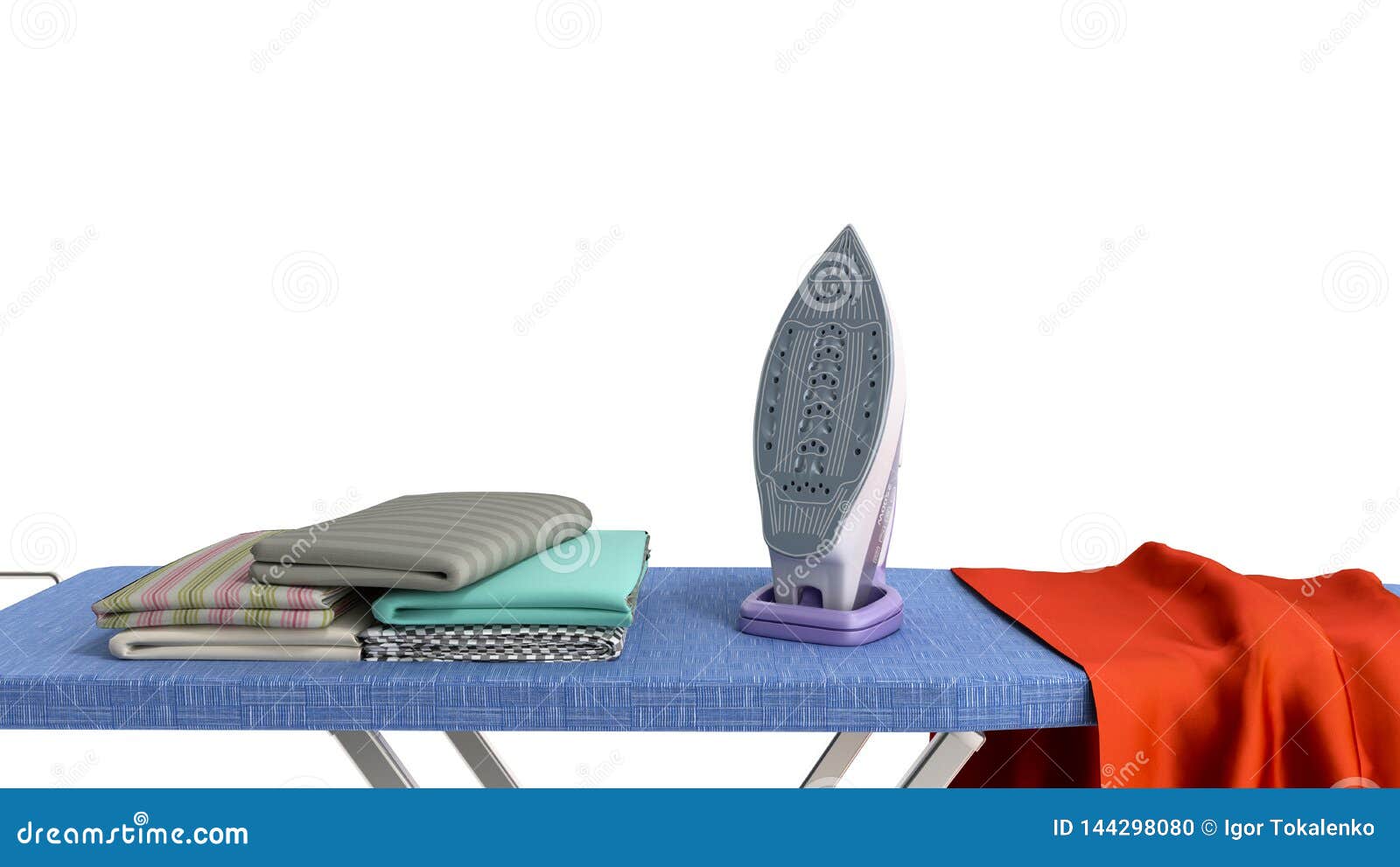 Set Iron And Ironing Board, Basin With Soap Suds And Clothes Pin Icon