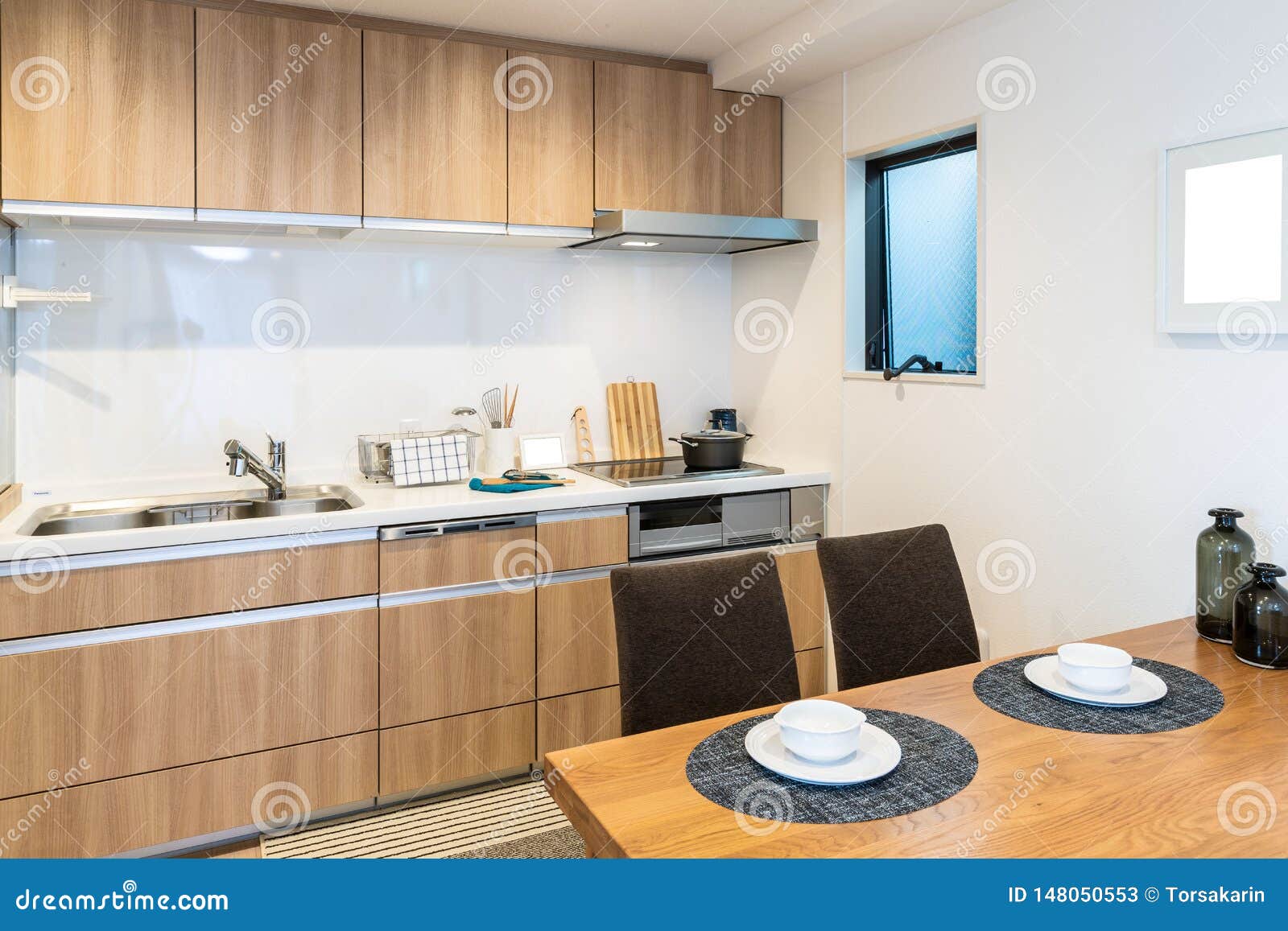 Modern kitchen stock image. Image of 148050553
