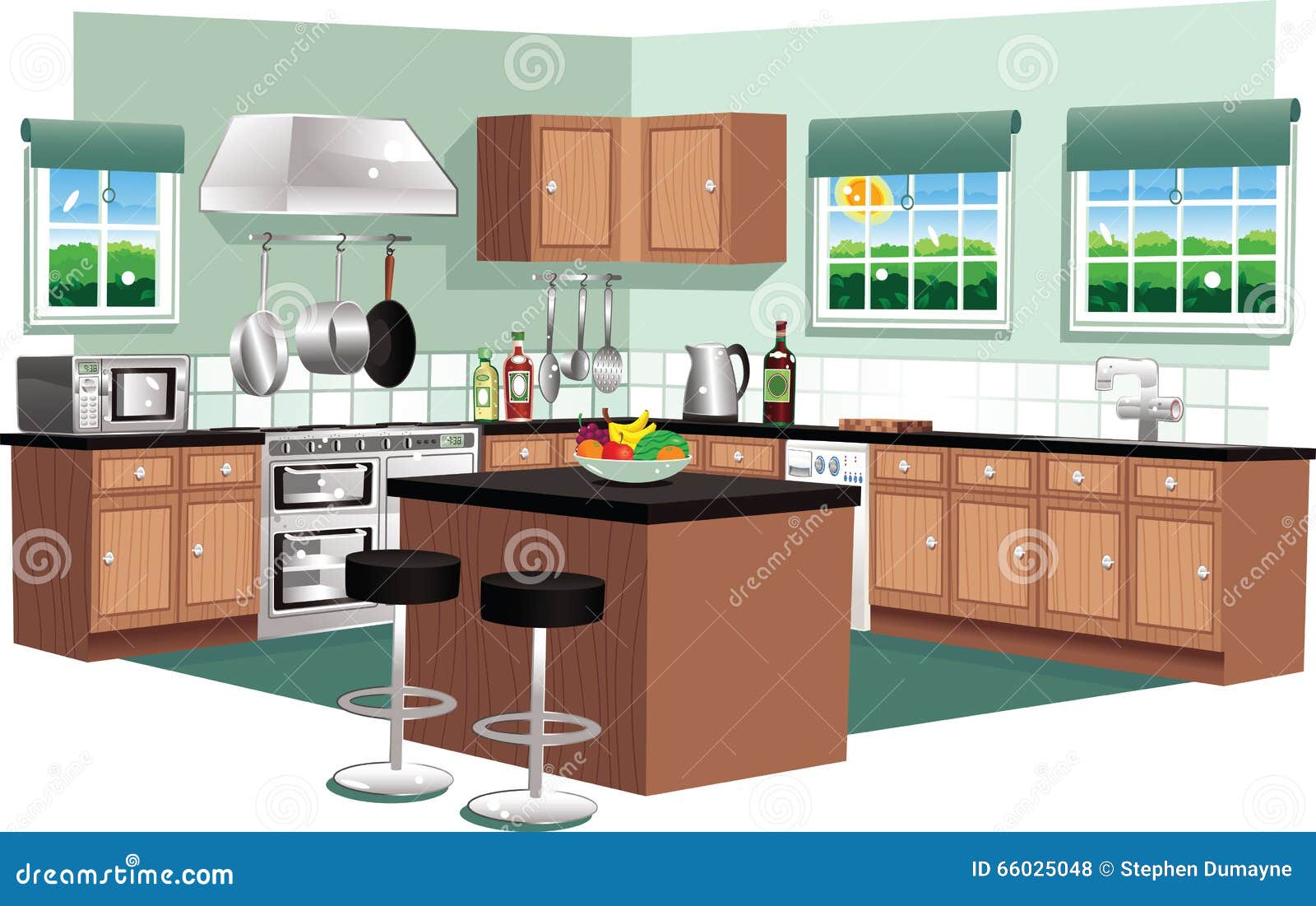 Modern Kitchen Drawing Stock Illustrations – 20,20 Modern Kitchen ...