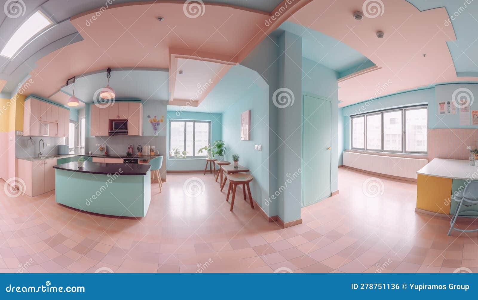 Modern Kitchen Design with Elegant Wood Flooring and Bright Window